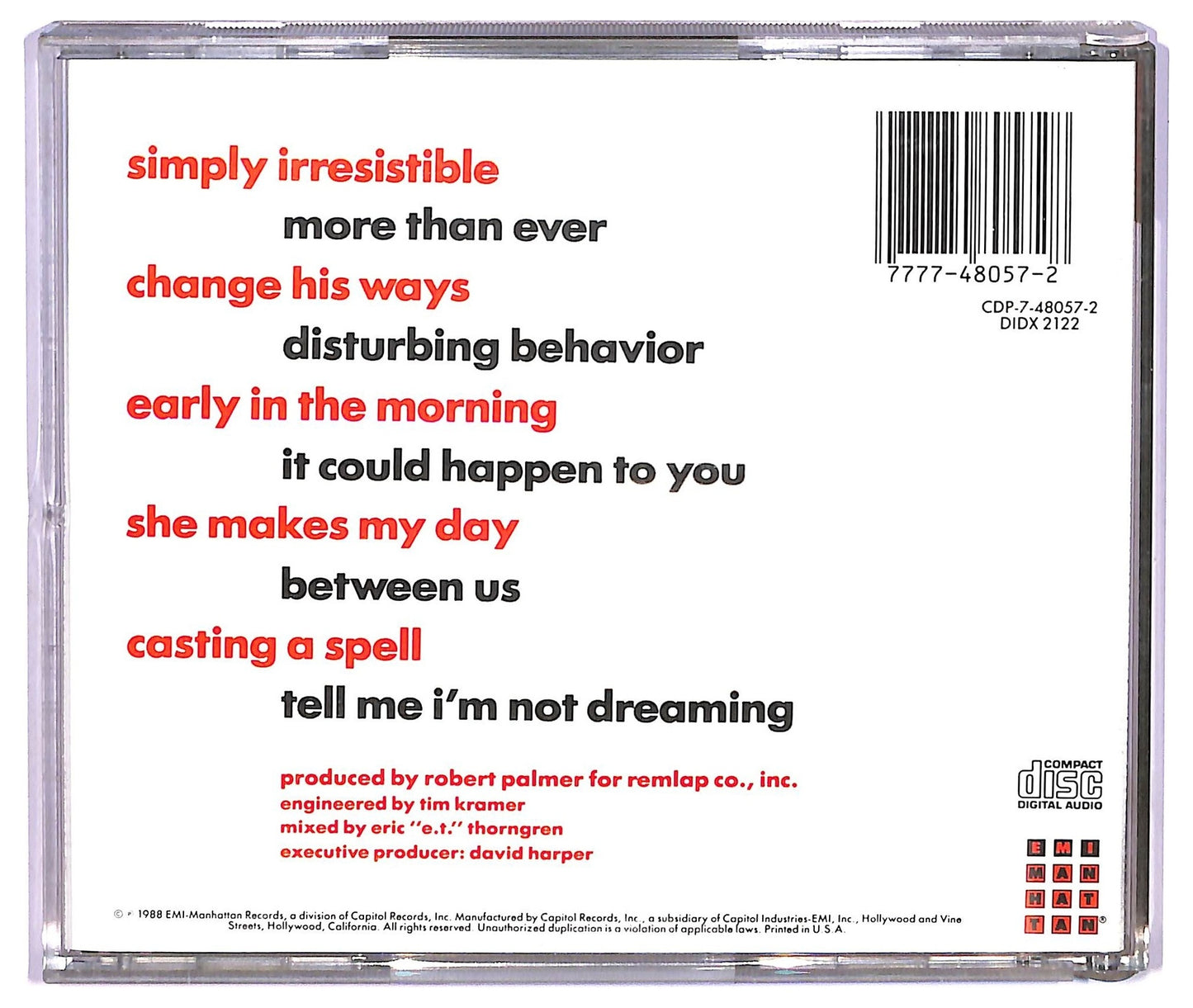 EBOND Robert Palmer - Heavy Nova CD CD075311