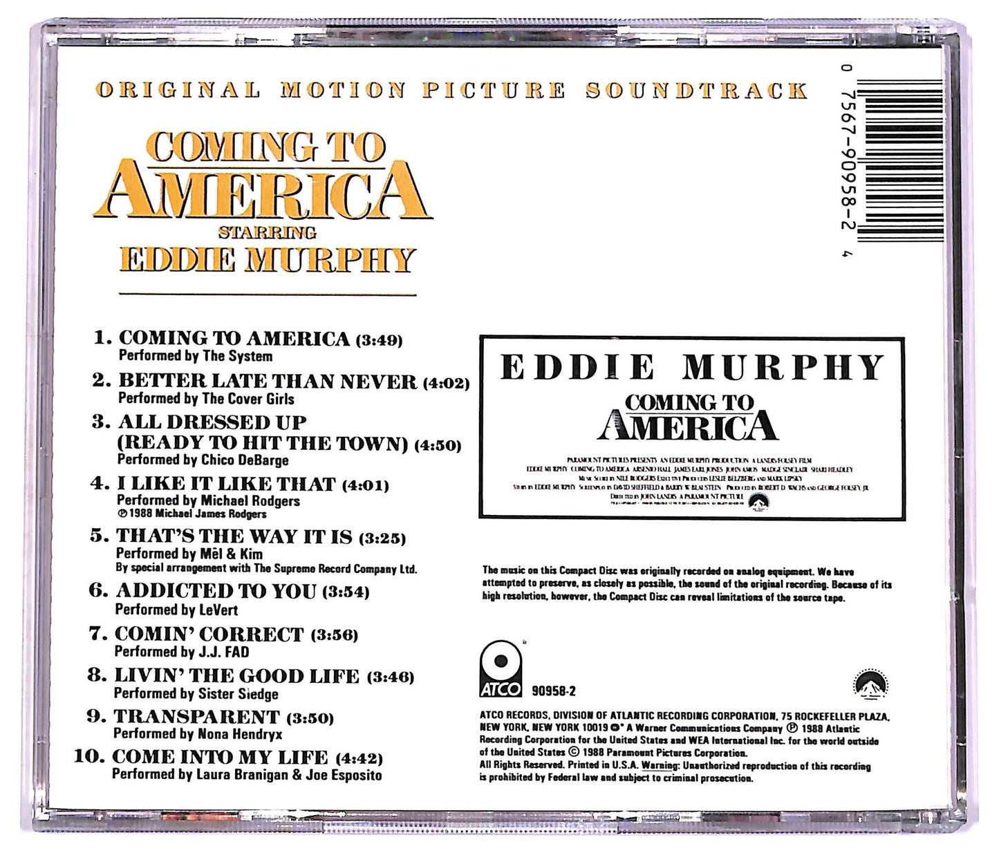 EBOND Various - Coming To America (Original Motion Picture Soundtrack) CD CD075810
