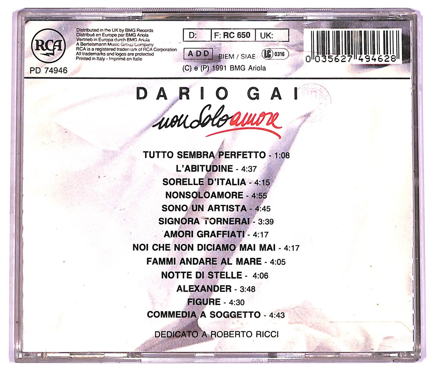EBOND Dario Gai - Nonsoloamore CD CD075933