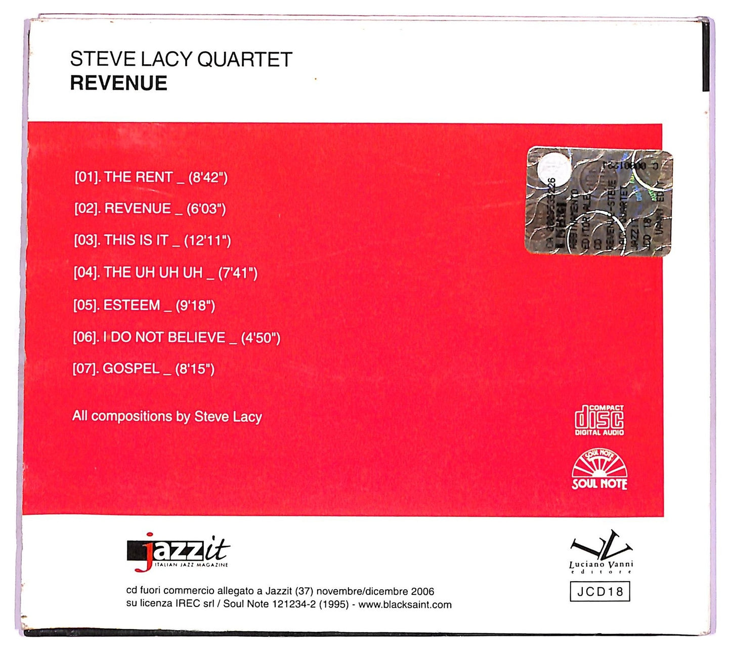 EBOND Steve Lacy Quartet - Revenue CD CD075950