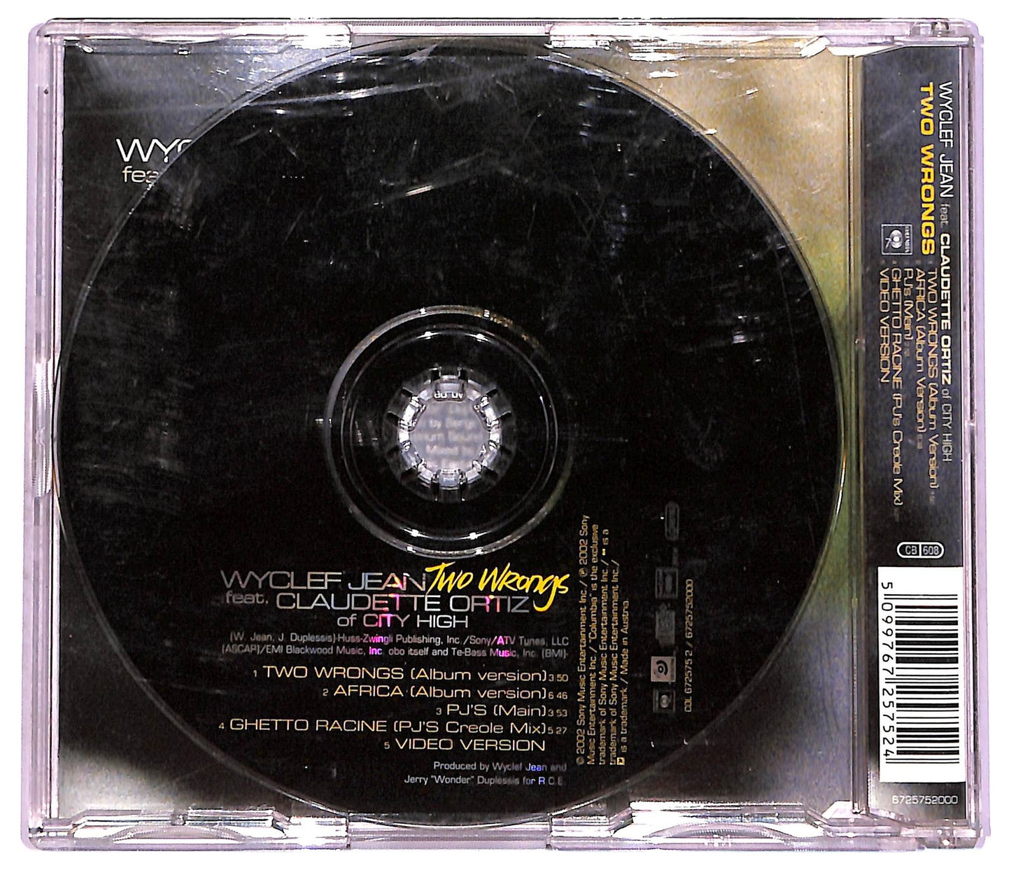 EBOND Wyclef Jean Feat. Claudette Ortiz - Two Wrongs CD CD076046