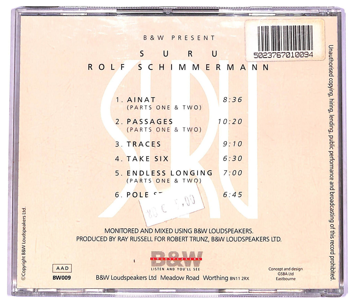 EBOND Rolf Schimmermann - Suru CD CD076354