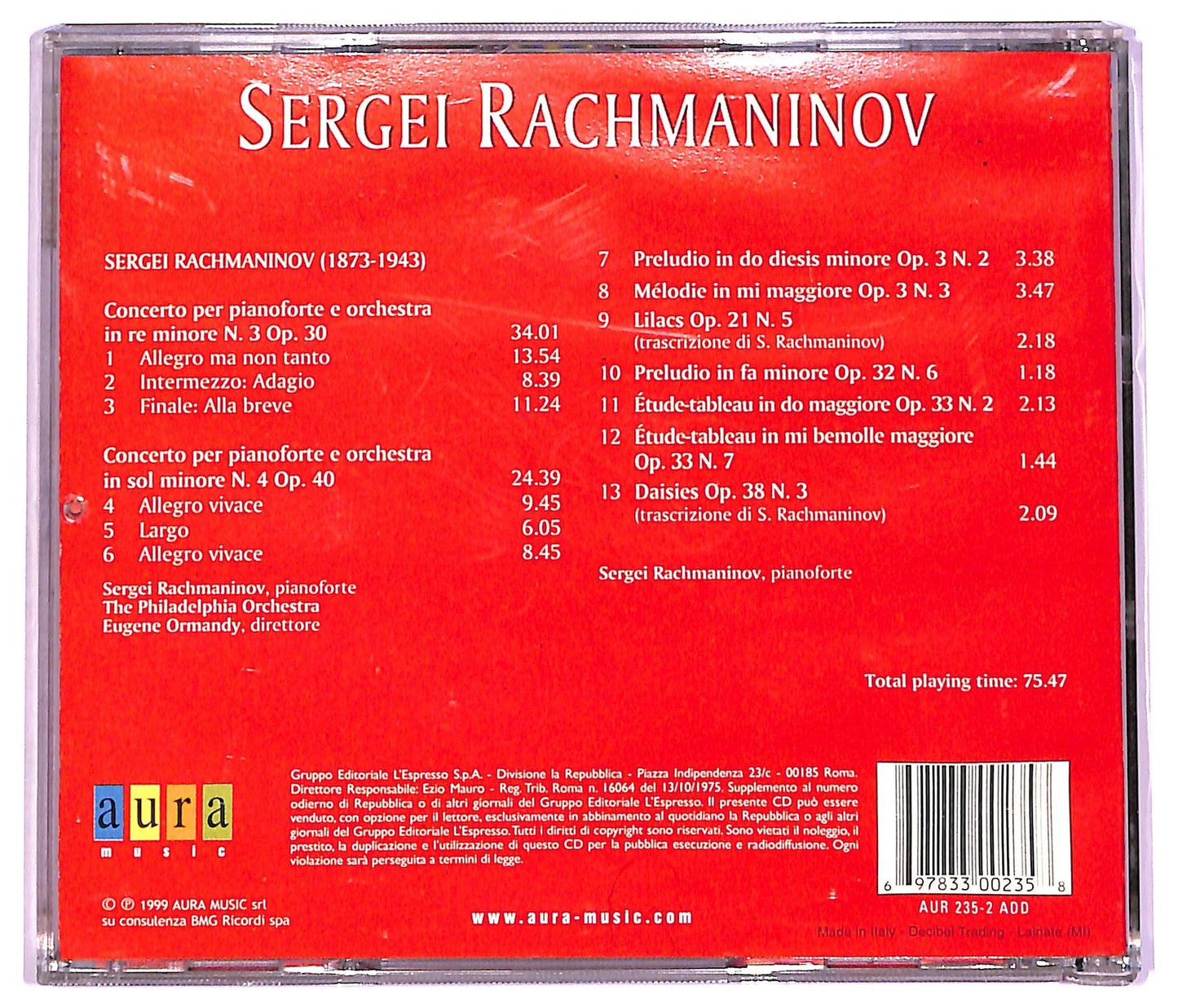 EBOND Rachmaninov - Concerto Per Pianoforte E Orchestra N. 3 & 4 CD CD076601