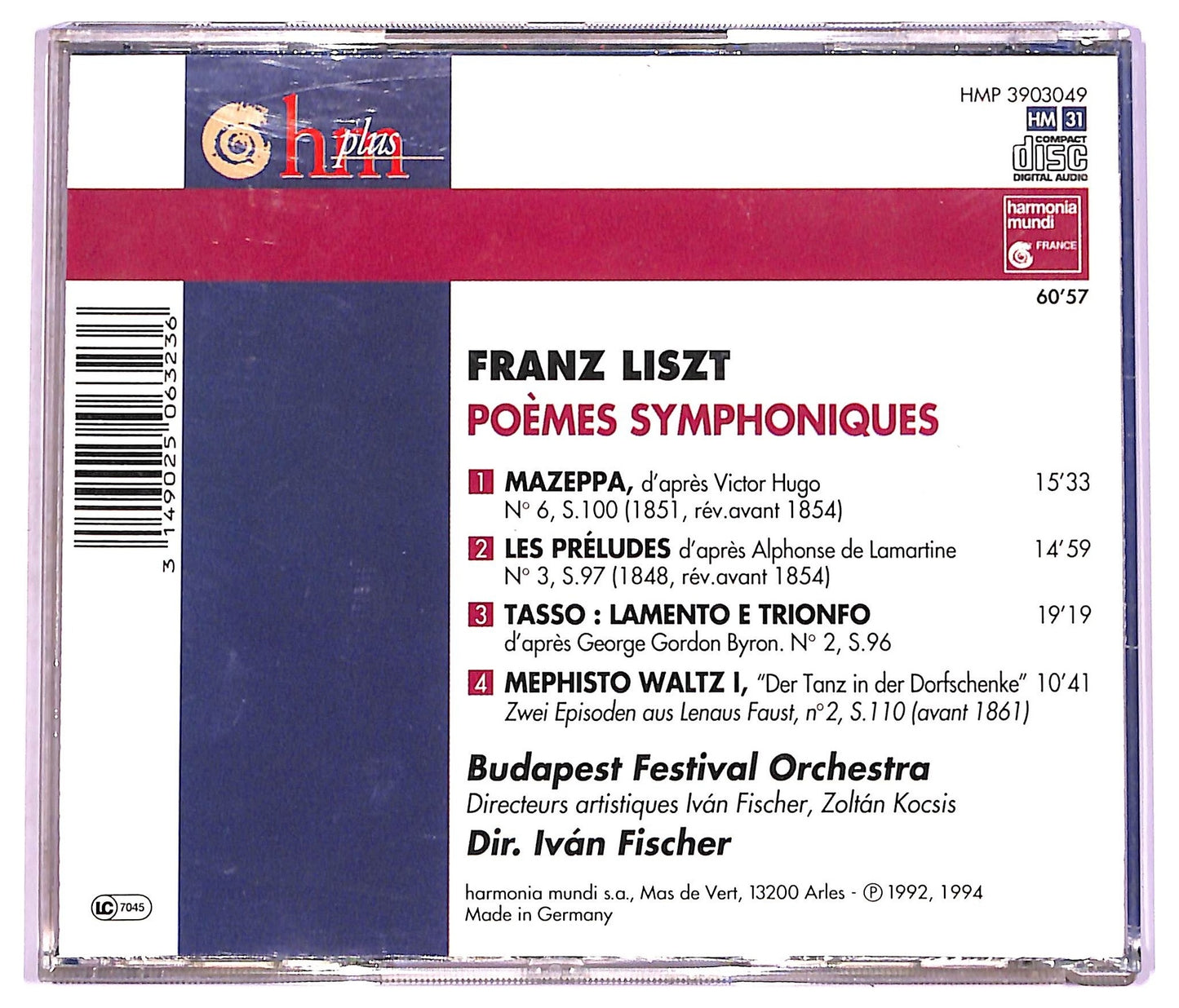 EBOND Liszt - Poemes Symphoniques: Mazeppa Les Preludes CD CD076603