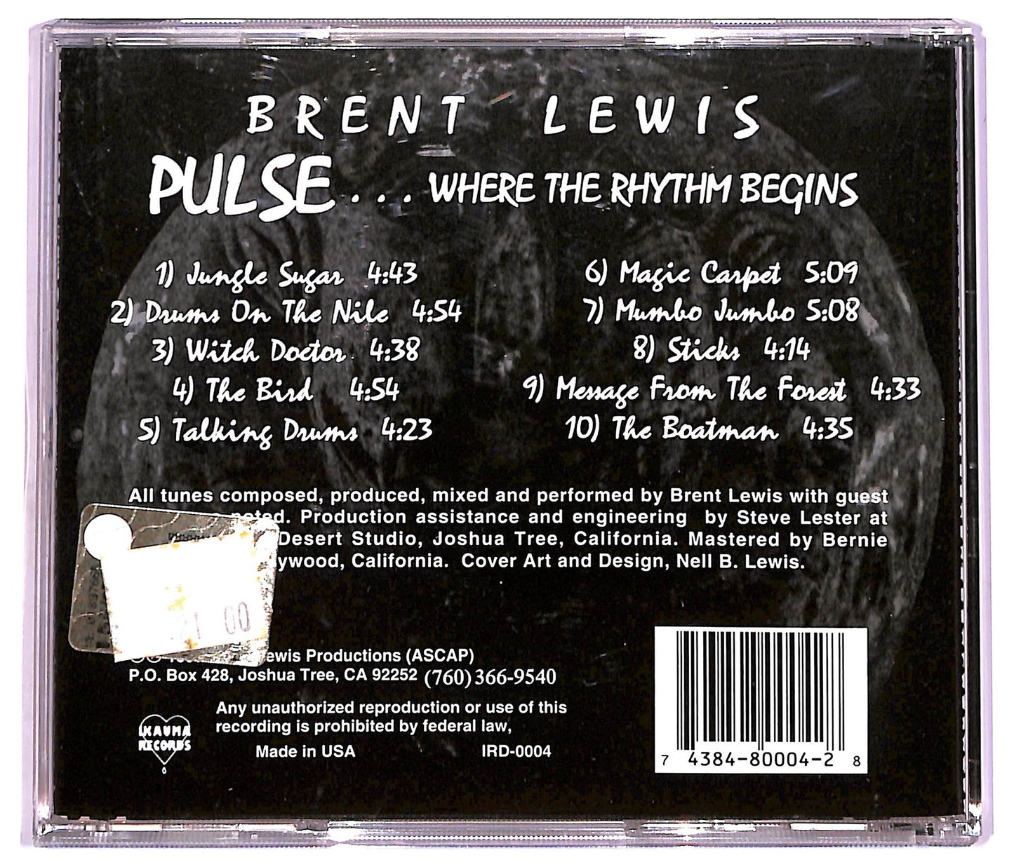 EBOND Brent Lewis - Pulse ... Where The Rhythm Begins CD CD077012