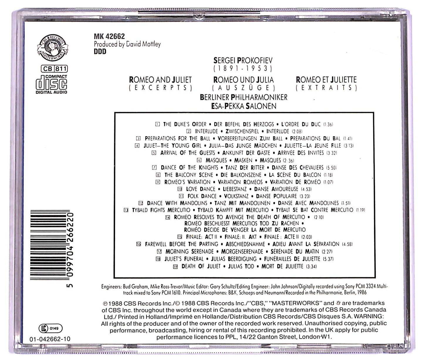 EBOND Prokofiev - Romeo And Juliet (Excerpts) CD CD077148