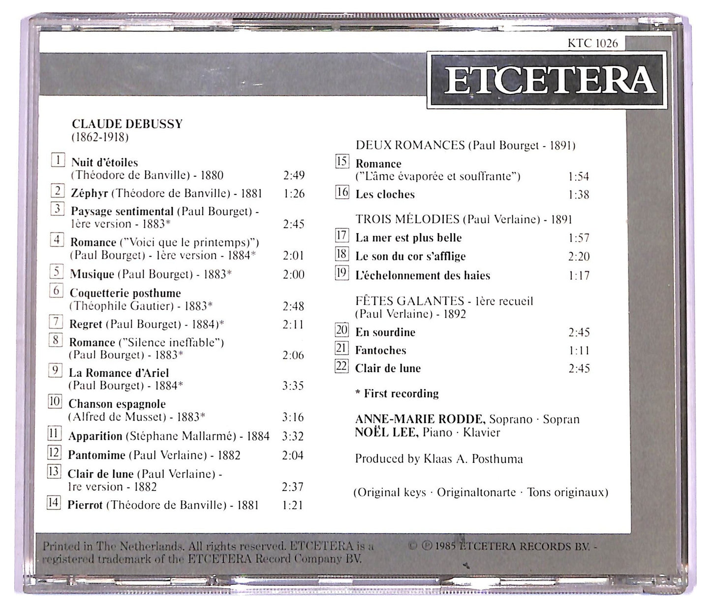 EBOND Anne-Marie Rodde - Debussy: Melodies CD CD077157