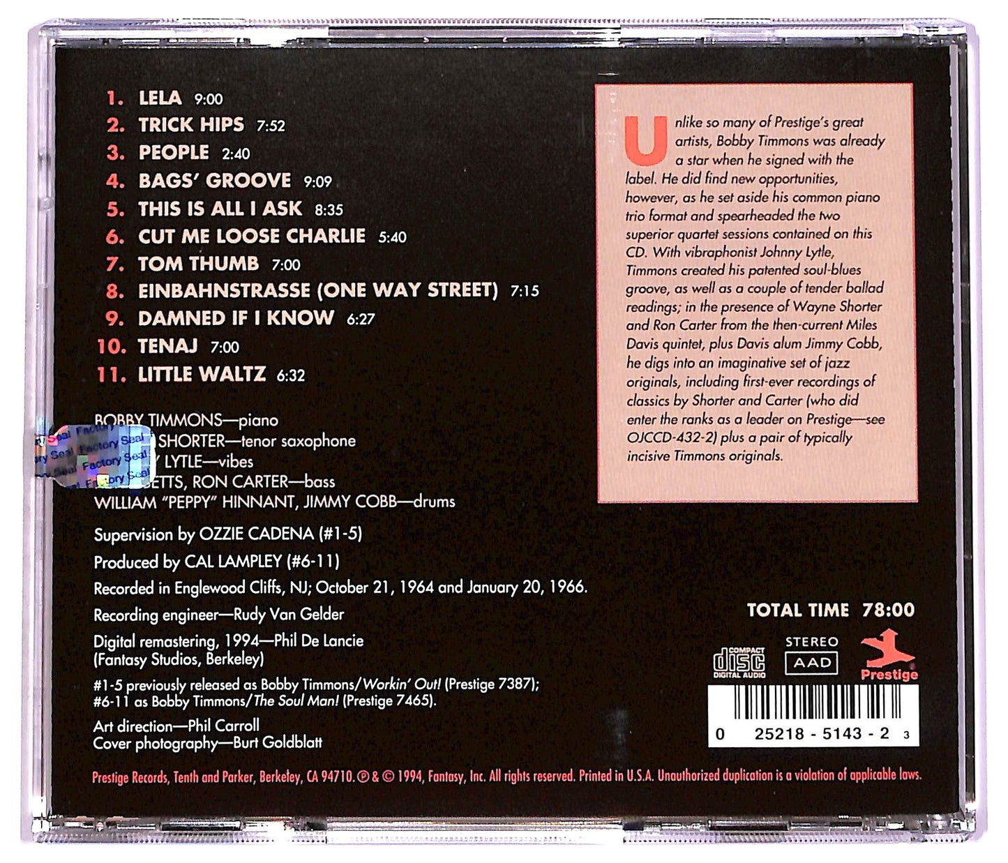 EBOND Bobby Timmons - Workin' Out! CD CD077248