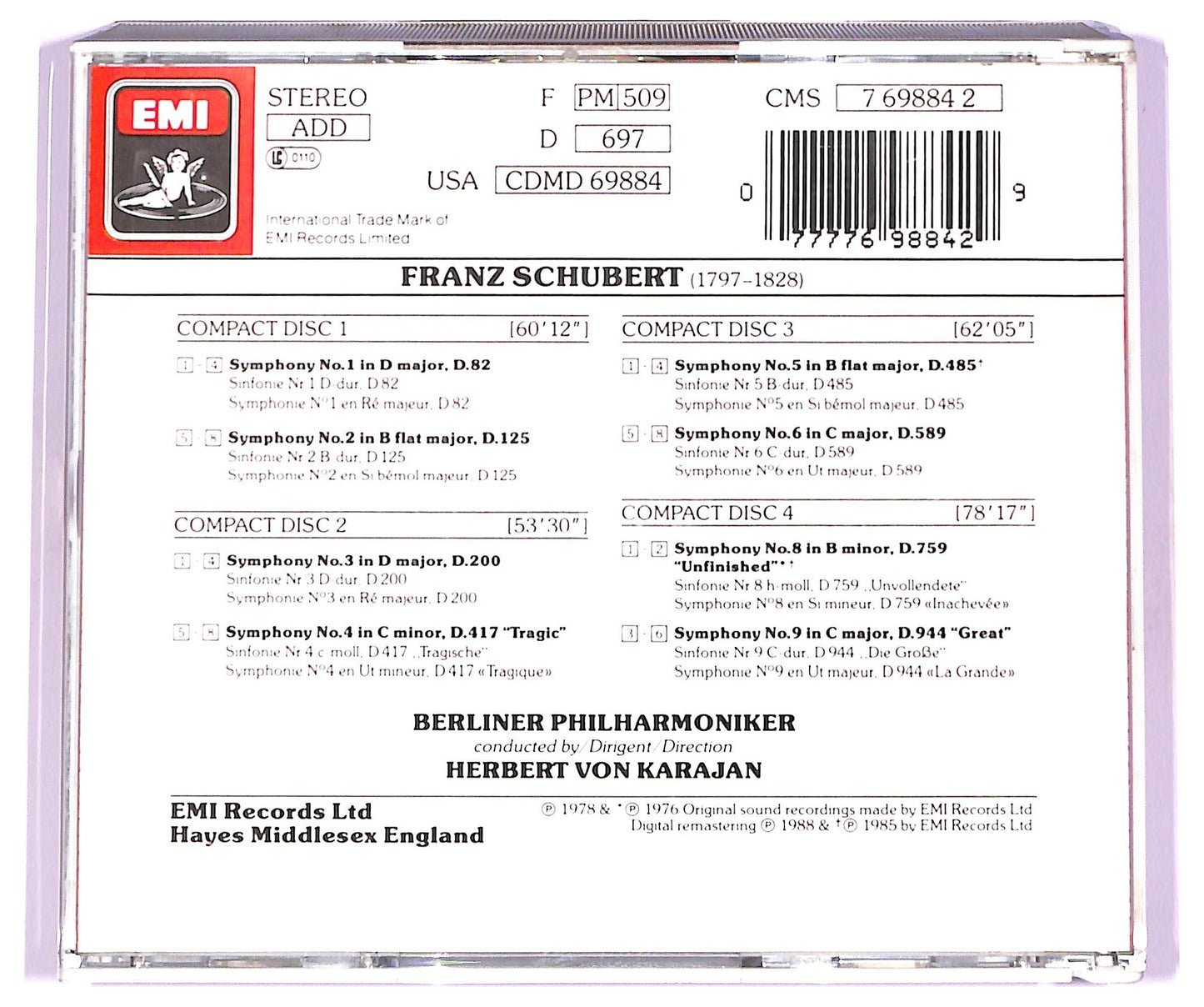 EBOND Herbert Von Karajan - The Complete Symphonies = Samtliche Sinfonien CD CD077251