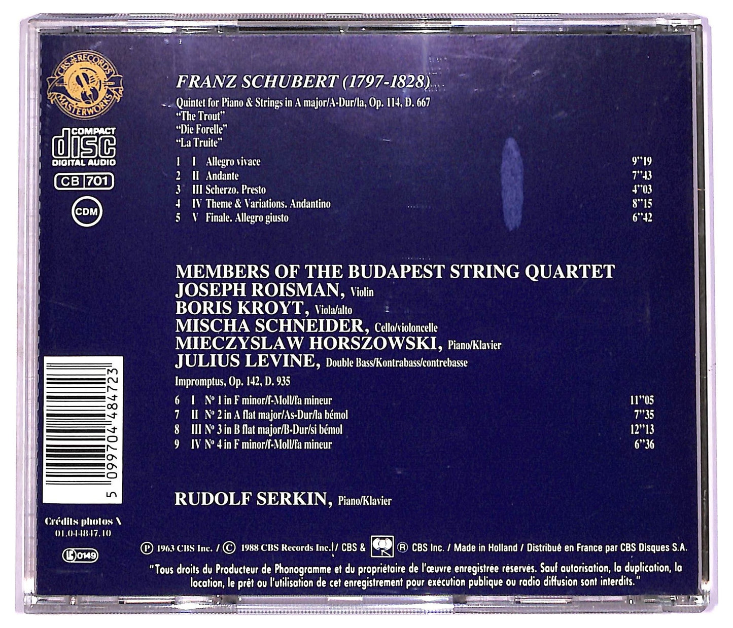 EBOND Franz Schubert - The Trout & Impromptus Op.142 CD CD077309