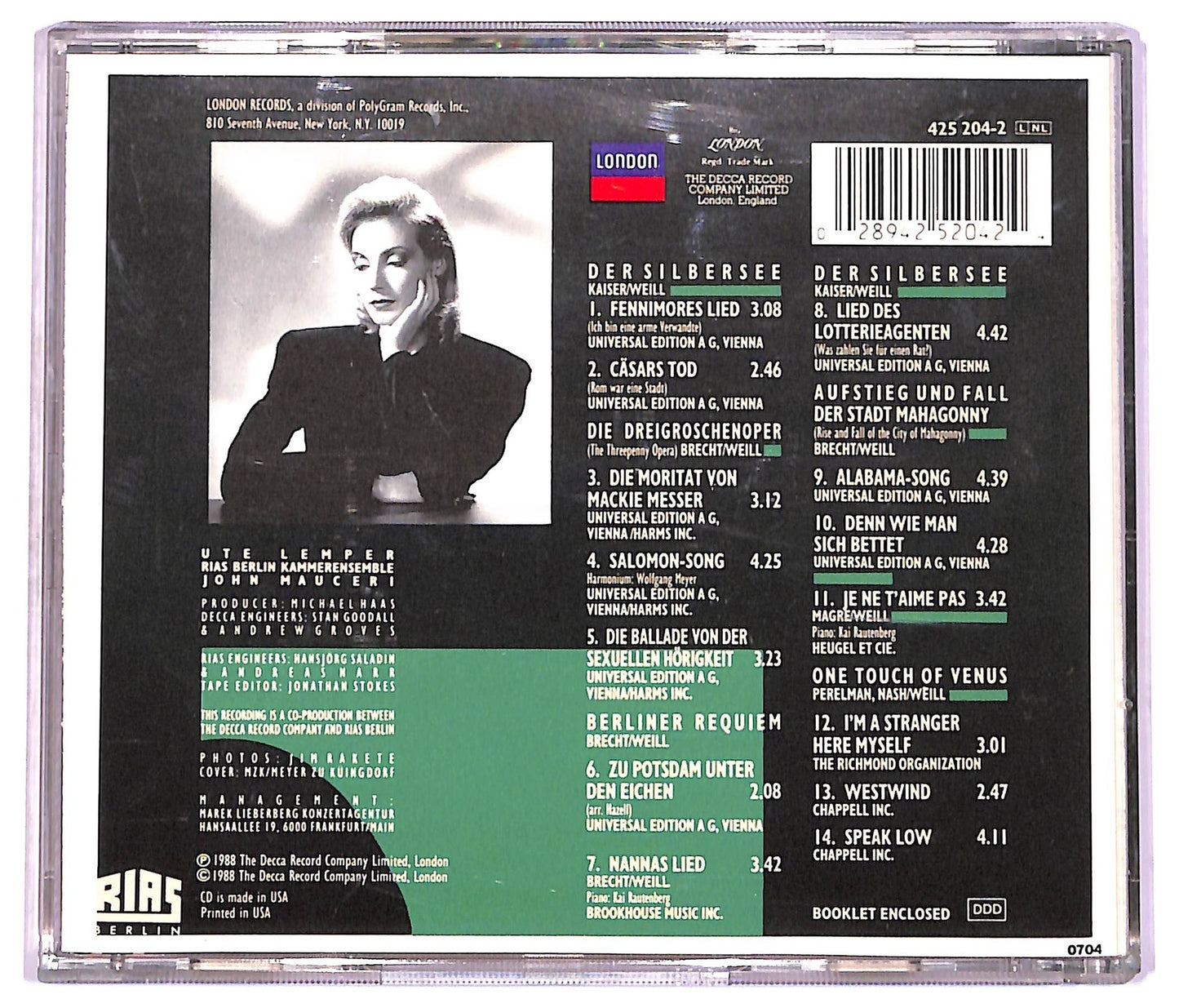 EBOND Ute Lemper Sings Kurt Weill - Ute Lemper Sings Kurt Weill CD CD077344