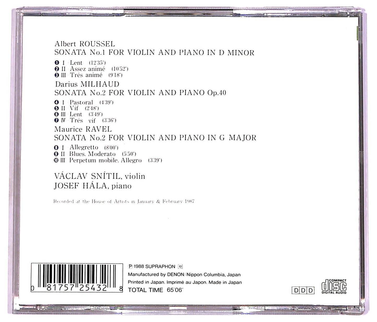 EBOND Albert Roussel - French Violin Sonatas CD CD077349