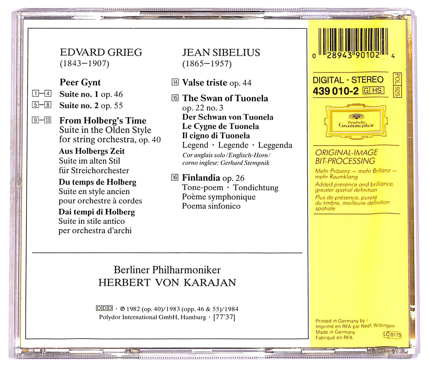 EBOND Grieg - Peer Gynt Suites Holberg Suite Finlandia Valse Triste CD CD077661