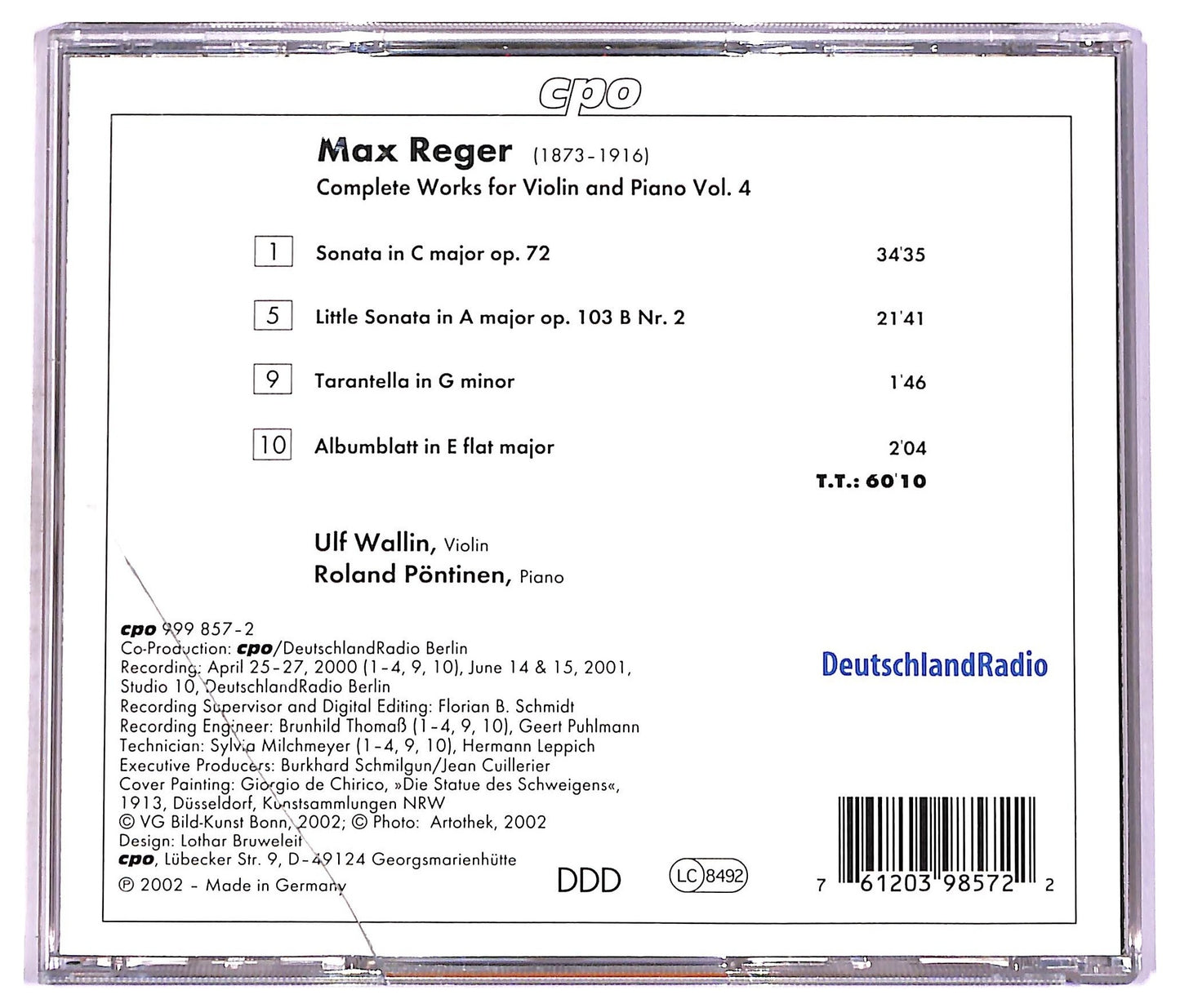 EBOND Max Reger - Violin Sonatas Opp. 72 & 103 B,2 CD CD078036