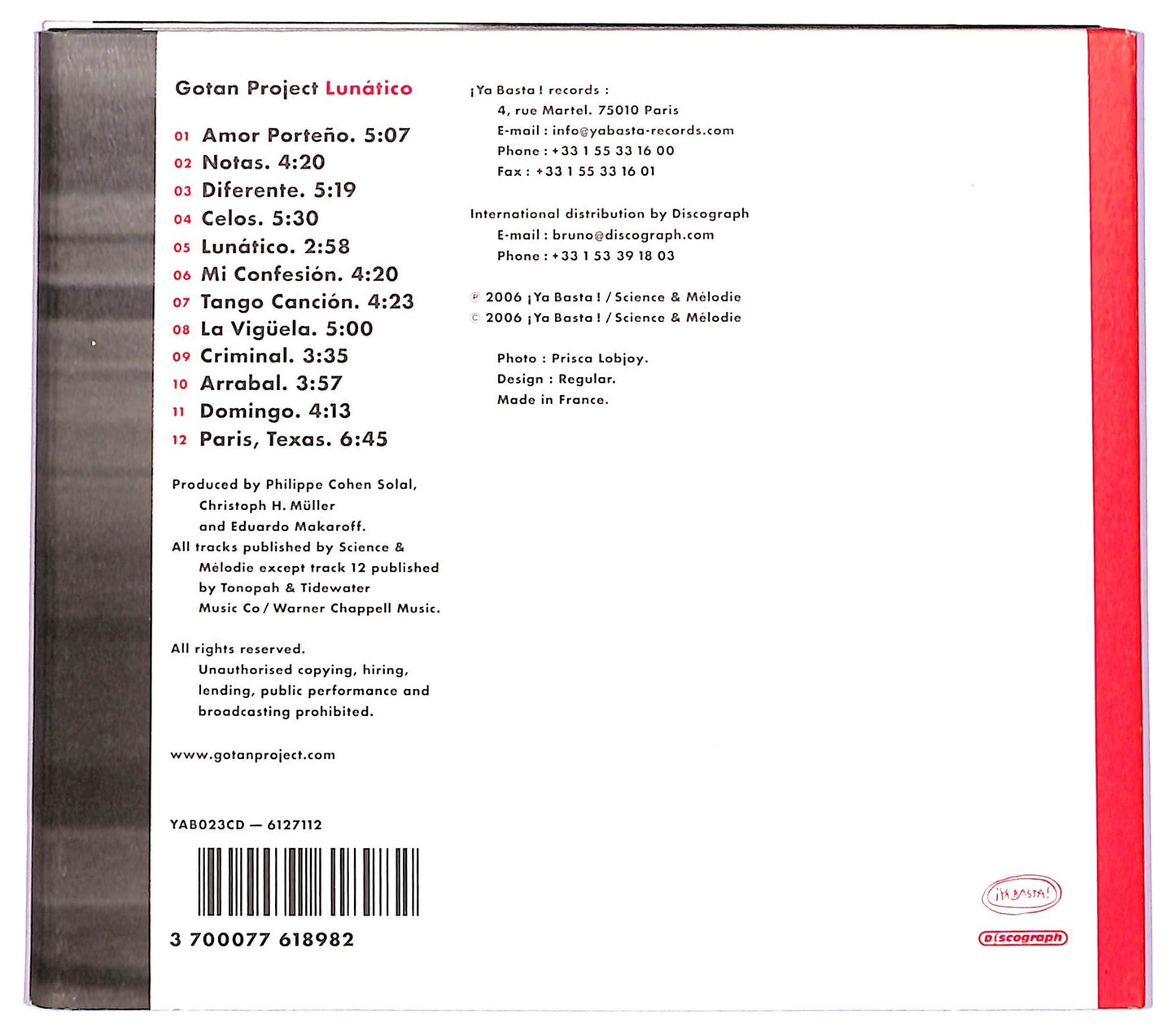 EBOND Gotan Project - Lunatico CD CD078348