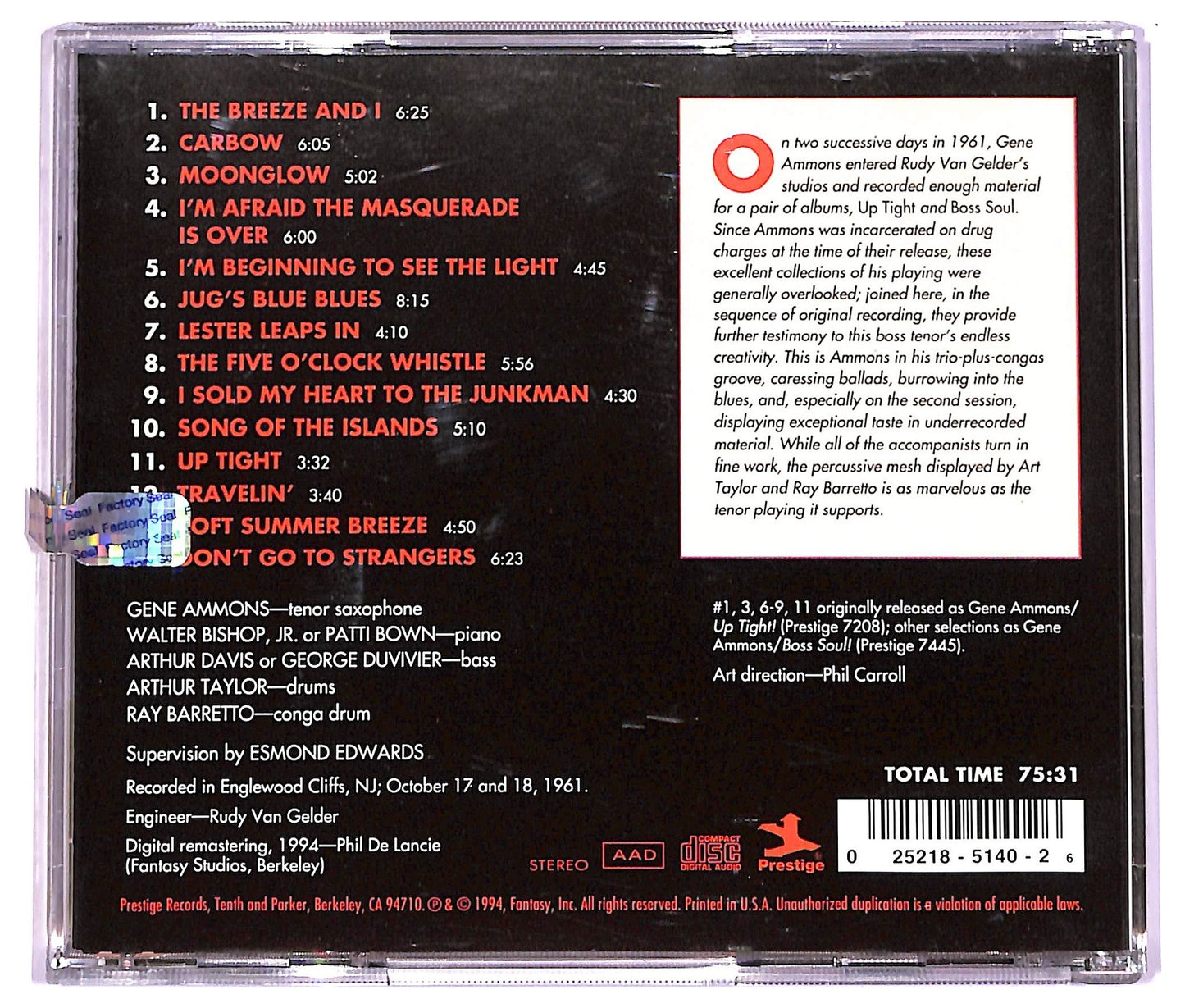 EBOND Gene Ammons - Up Tight! CD CD078359