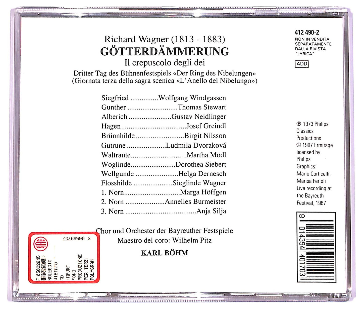 EBOND Richard Wagner - Gotterdammerung Atto I (conclusione) CD CD078406