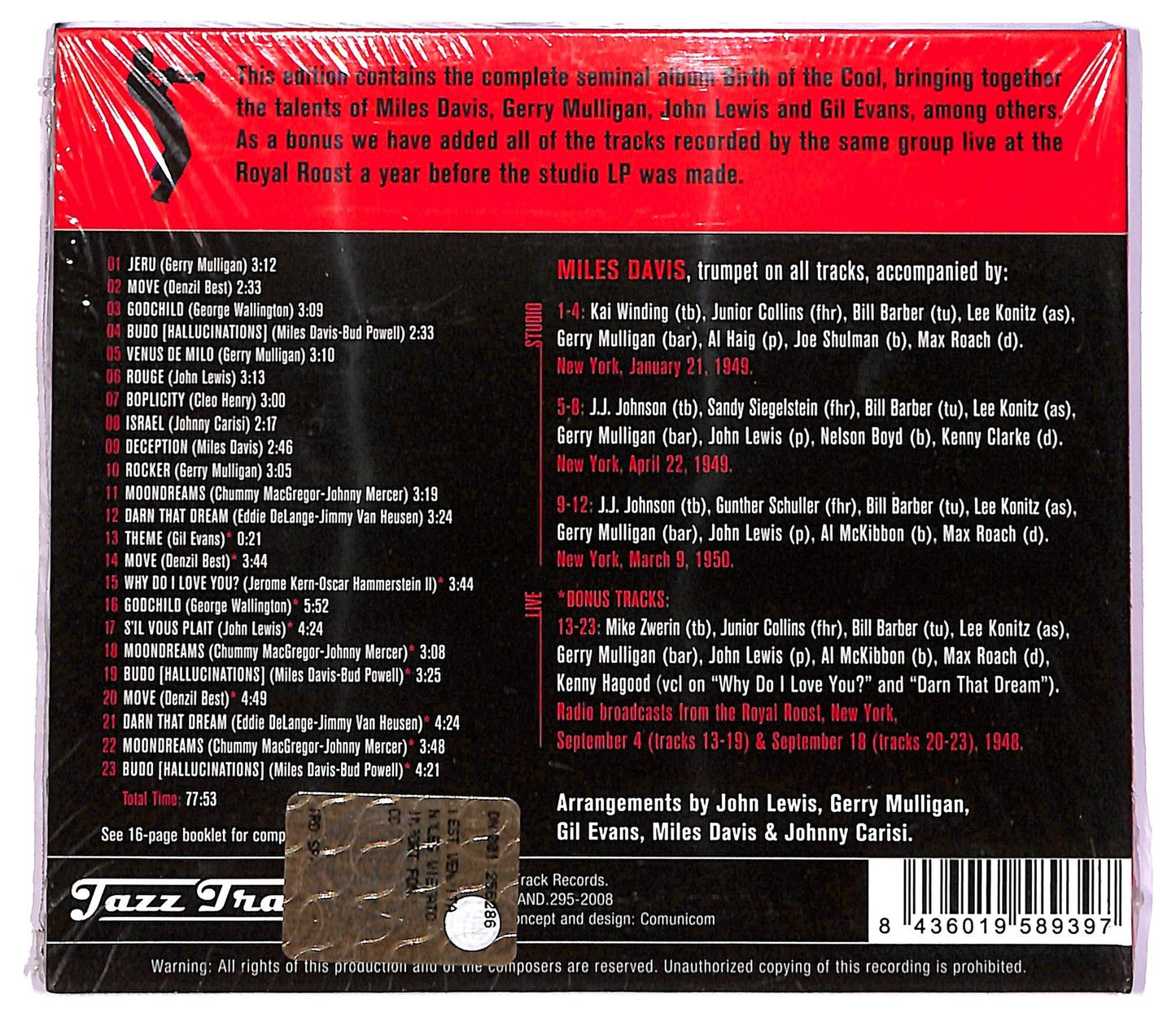 EBOND Miles Davis - Birth Of The Cool CD CD078560