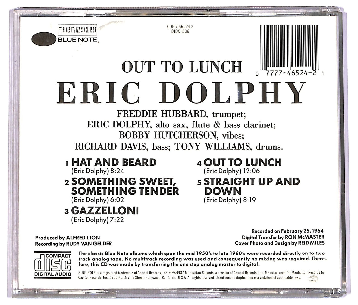 EBOND Eric Dolphy - Out To Lunch! CD CD078627