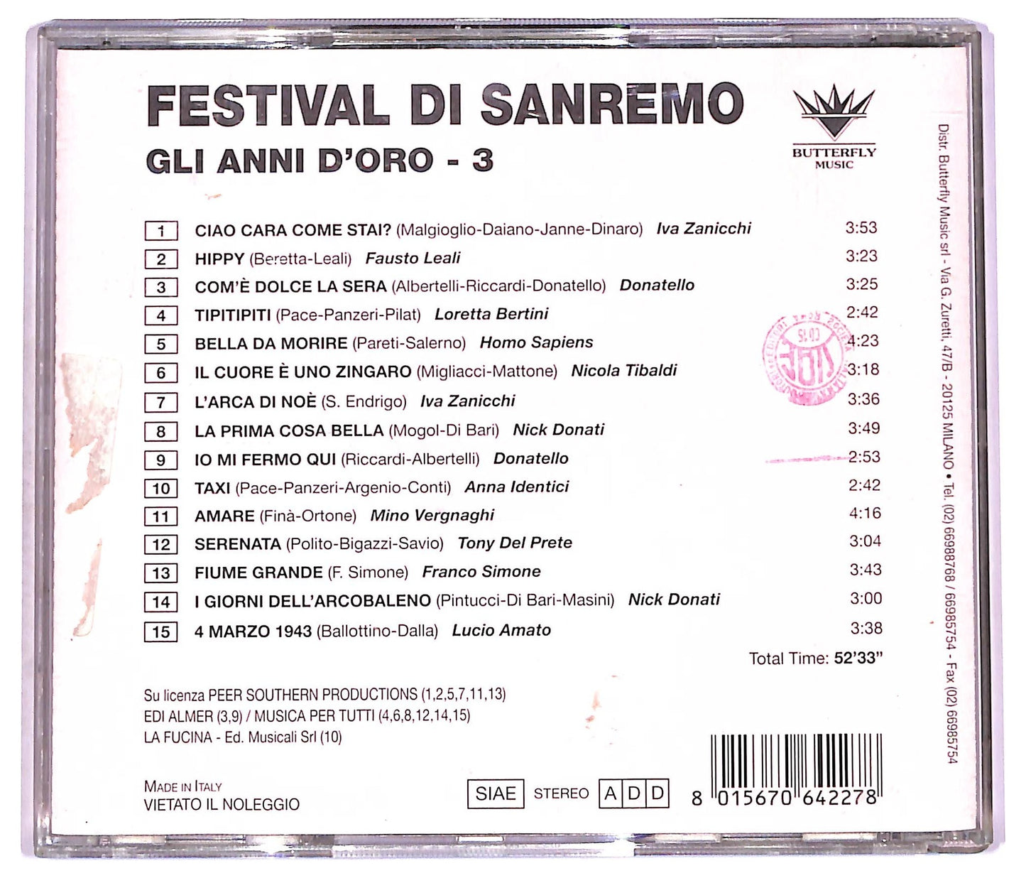 EBOND Various - Gli Anni D'Oro - Festival Di Sanremo Vol.3 CD CD078642