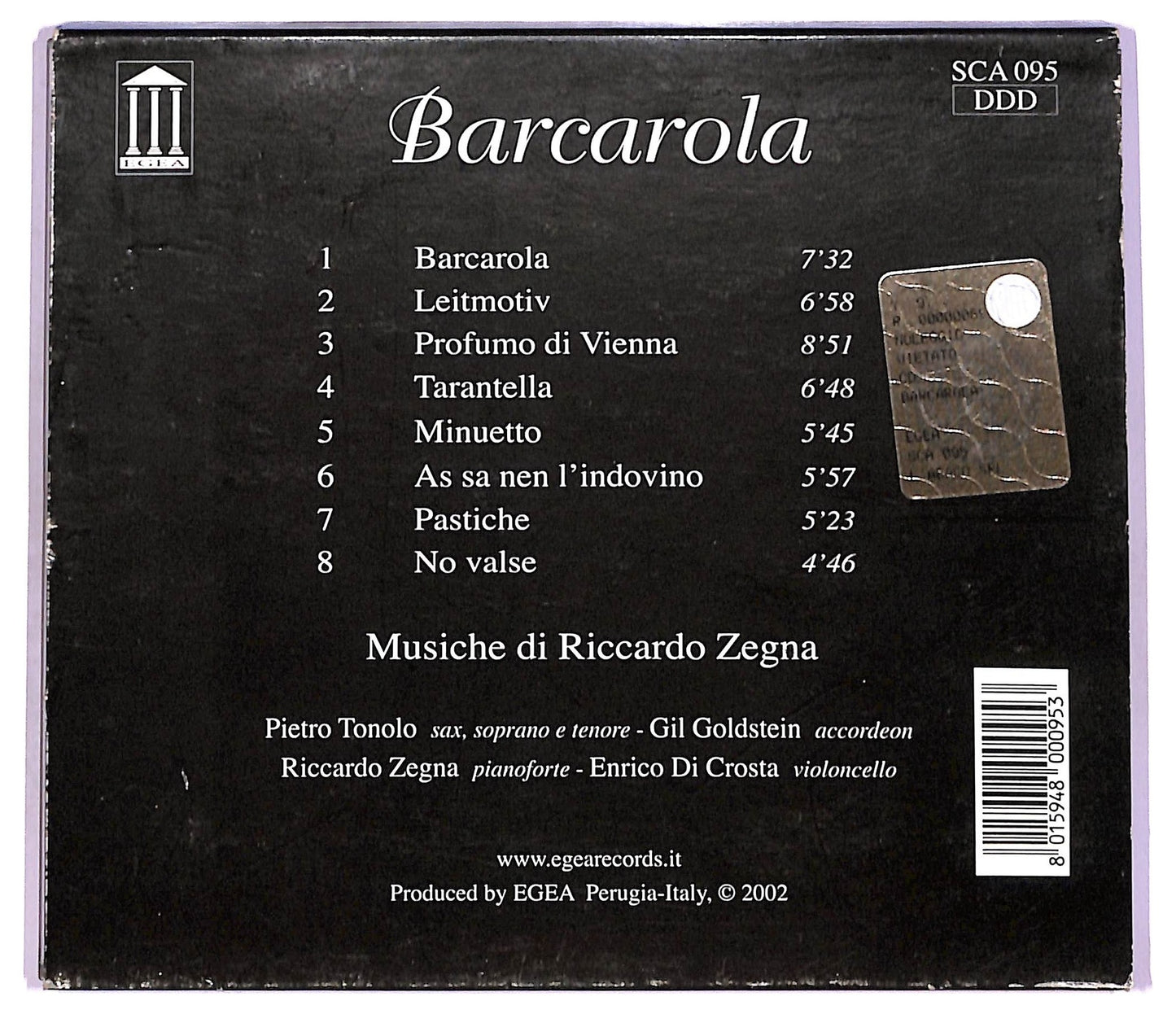 EBOND Riccardo Zegna - Barcarola CD CD079130