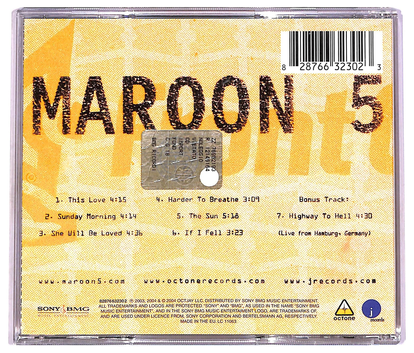 EBOND Maroon 5 - 1.22.03.Acoustic CD CD079419