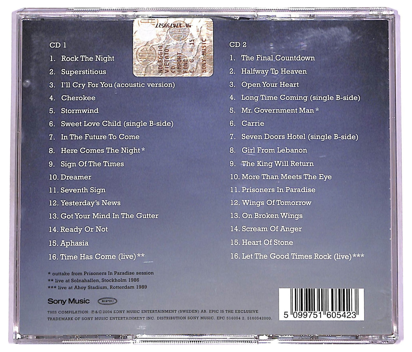 EBOND Europe - Rock The Night (The Very Best Of Europe) CD CD079521
