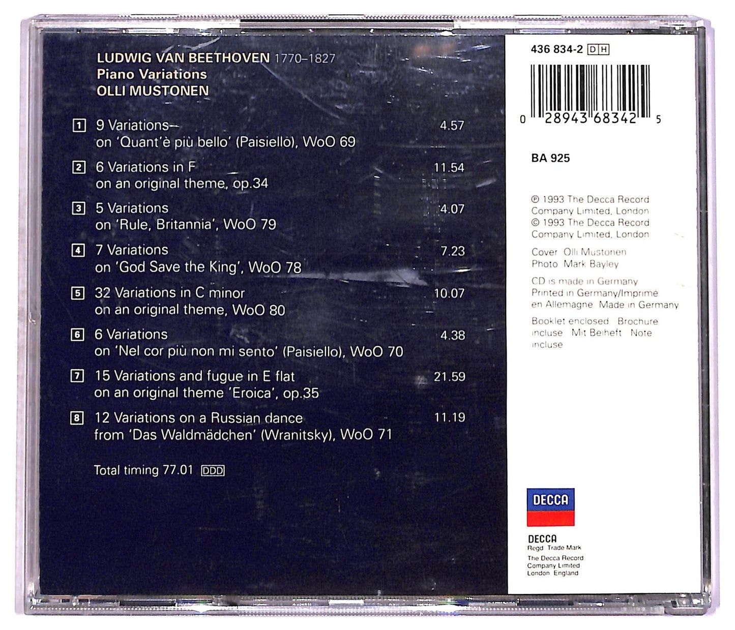 EBOND Beethoven Olli Mustonen - Beethoven Piano Variations CD CD079547