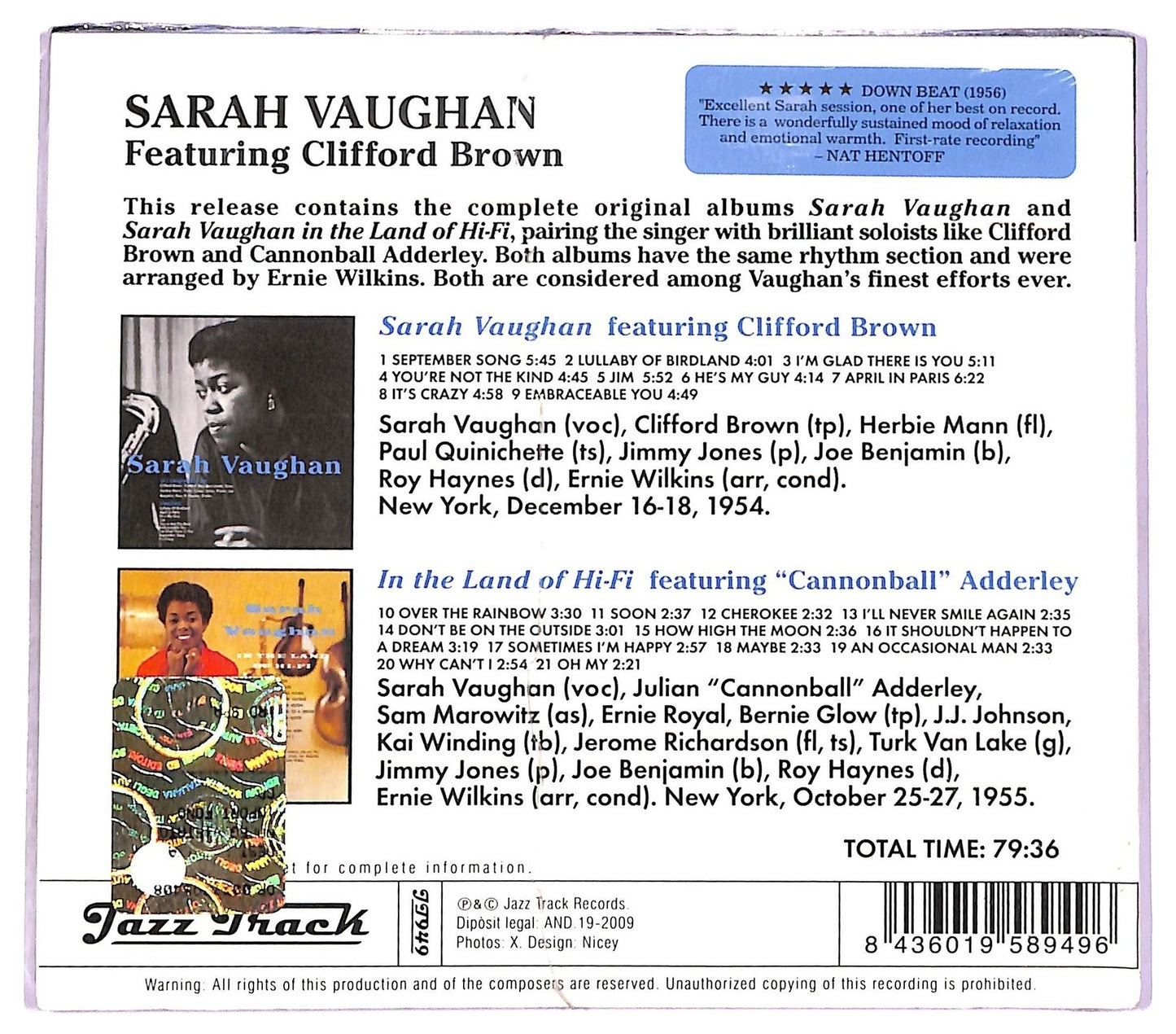 EBOND Sarah Vaughan - Sarah Vaughan Featuring Clifford Brown CD CD079563