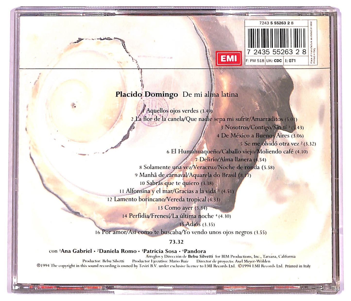 EBOND Placido Domingo - De Mi Alma Latina CD CD079842