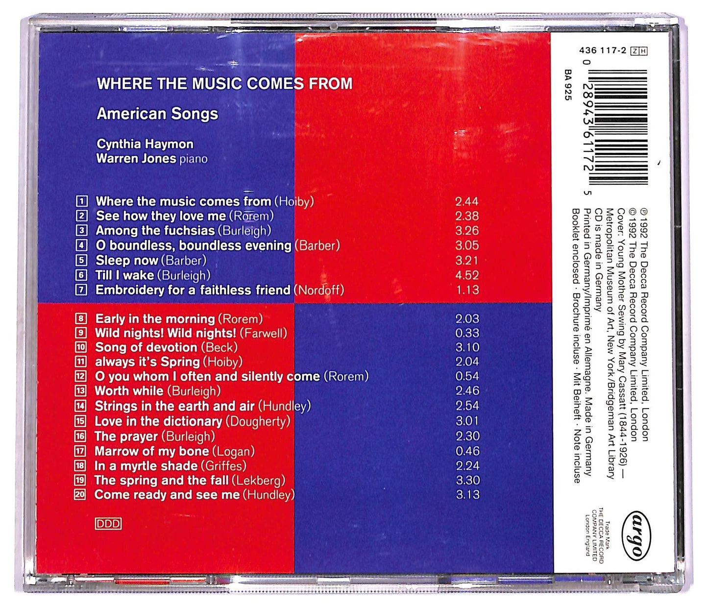 EBOND Cynthia Haymon - Where The Music Comes From American Songs CD CD080308