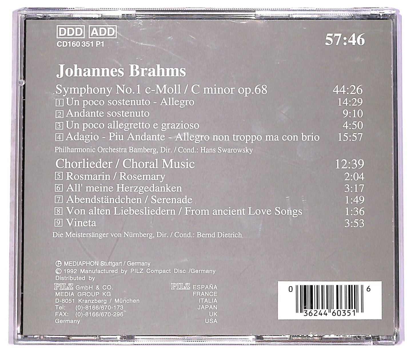 EBOND Johannes Brahms - Symphony No.1 c-Moll C Minor Op.68 CD CD080326