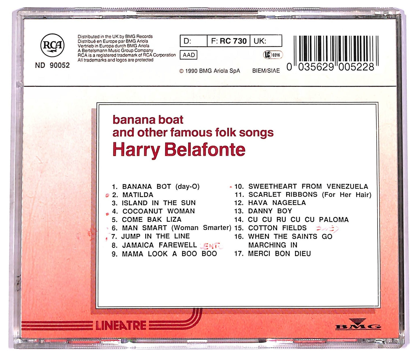 EBOND Harry Belafonte - Banana Boat And Other Famous Folk Songs CD CD080429