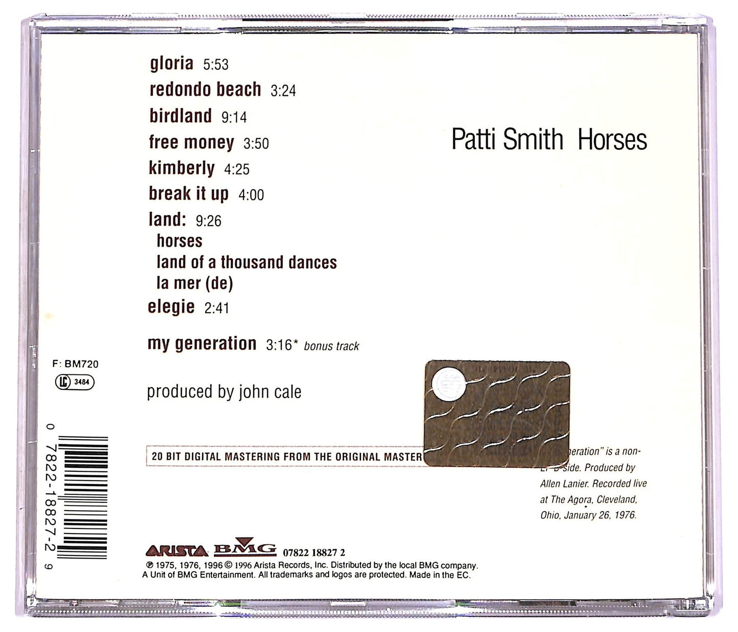 EBOND Patti Smith - Horses CD CD080944