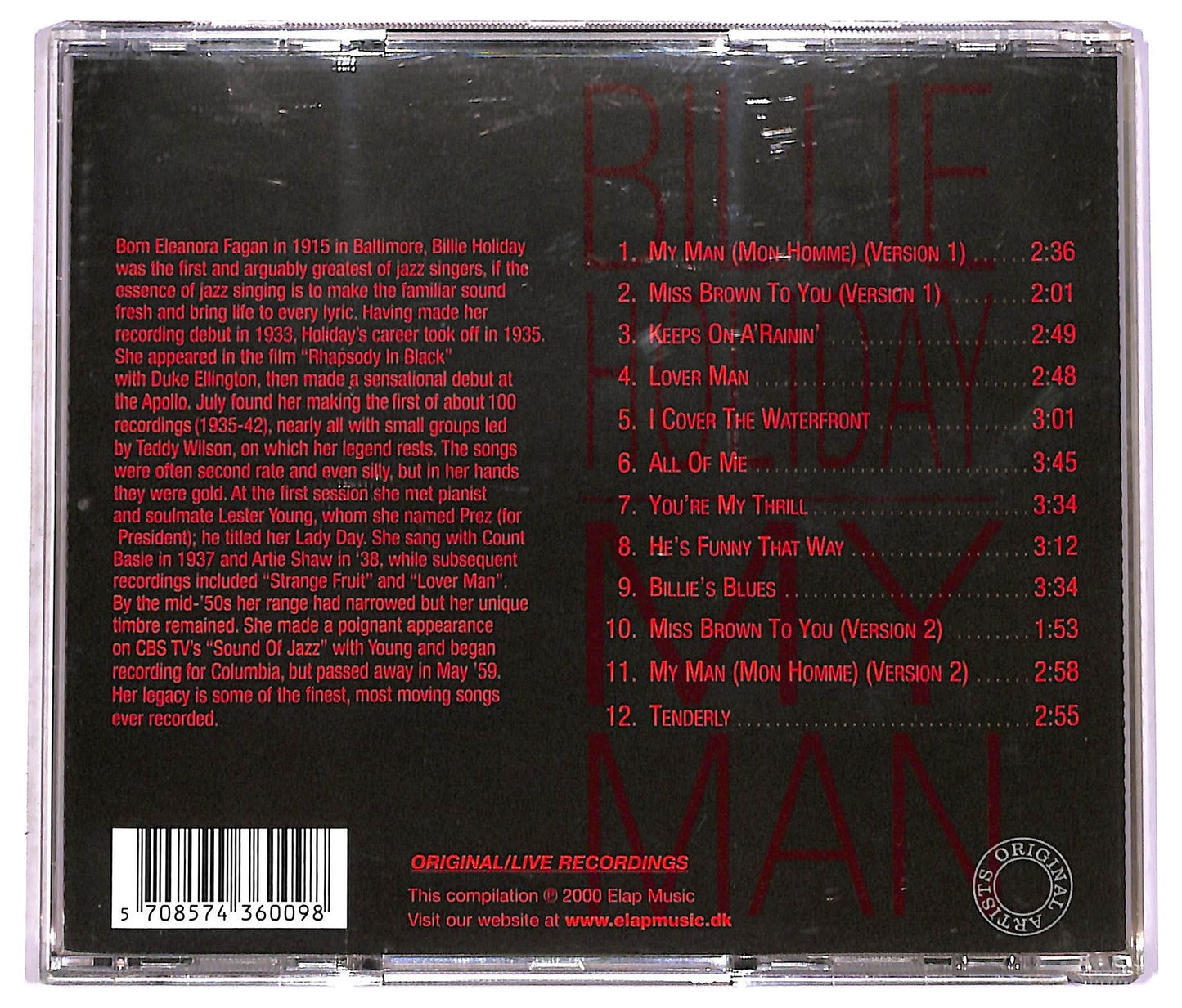 EBOND Billie Holiday - My Man CD CD080959
