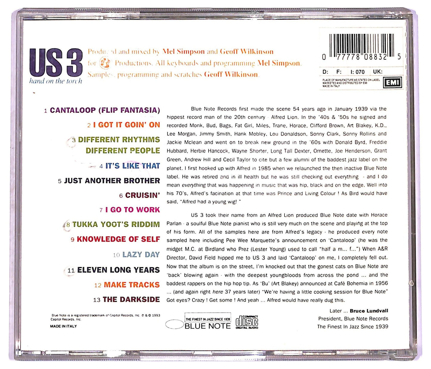 EBOND Us3 - Hand On The Torch CD CD081040