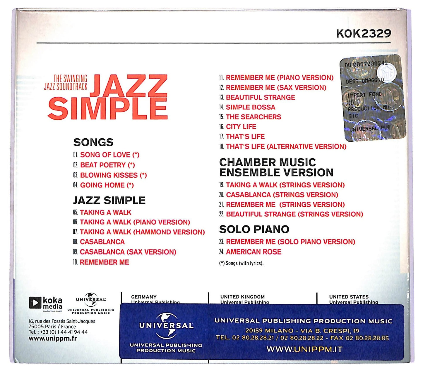 EBOND Jazz Simple - the swinging jazz soundtrack CD CD081123