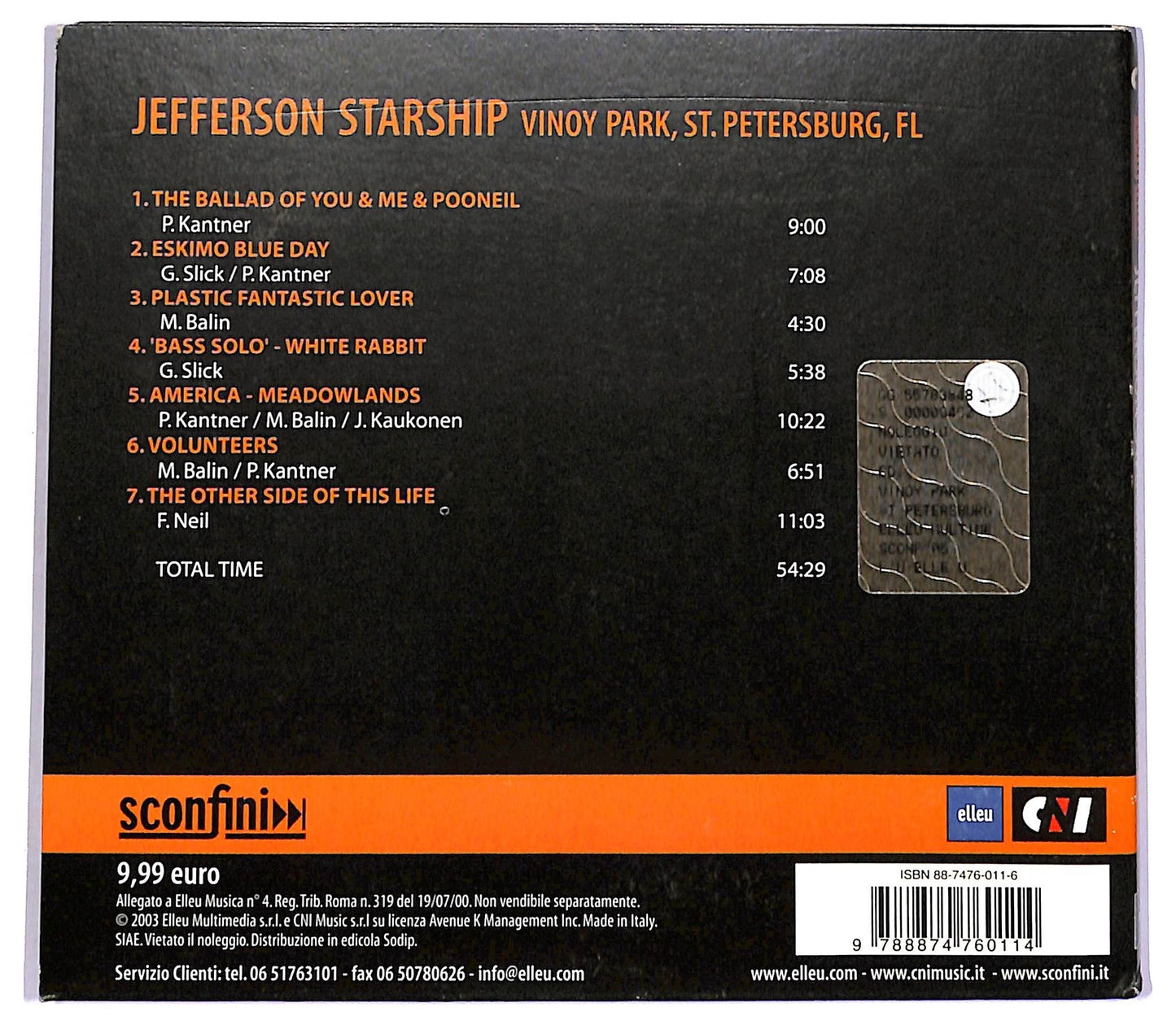 EBOND Jefferson Starship - Vinoy Park CD CD081146