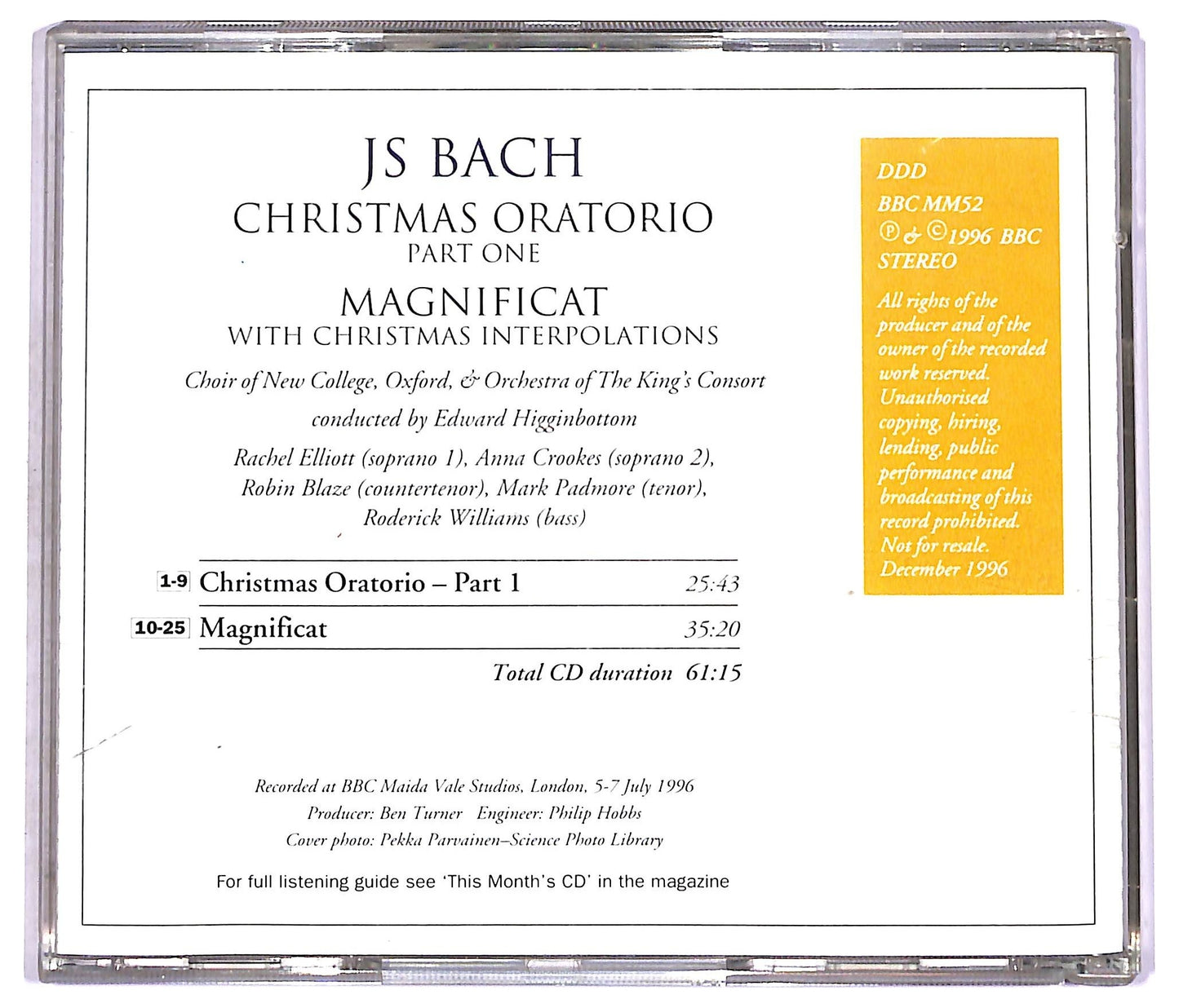 EBOND Bach - Magnificat Christmas Oratorio CD CD081248