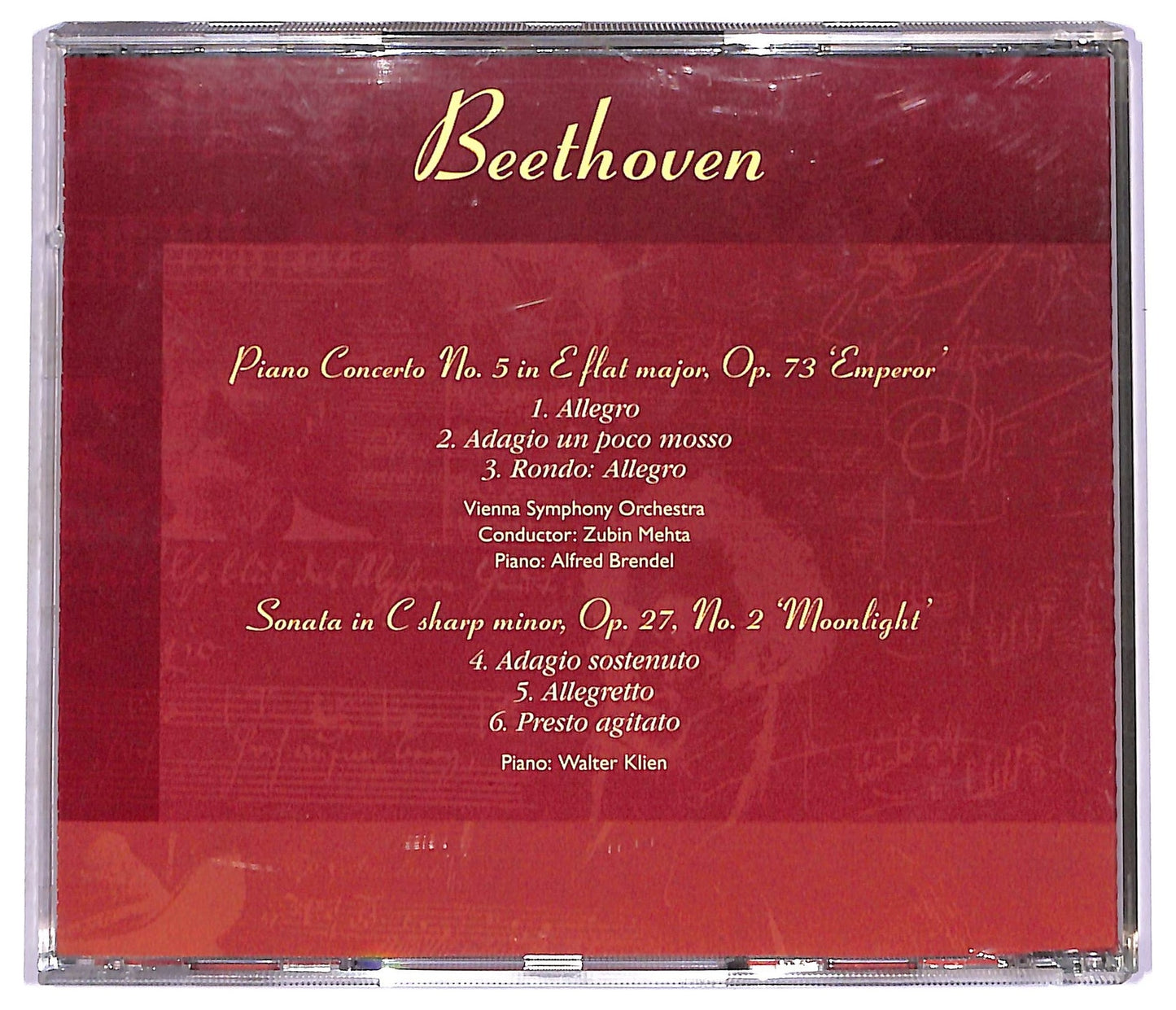 EBOND Beethoven - Emperor Concerto - Moonlight Sonata CD CD081255