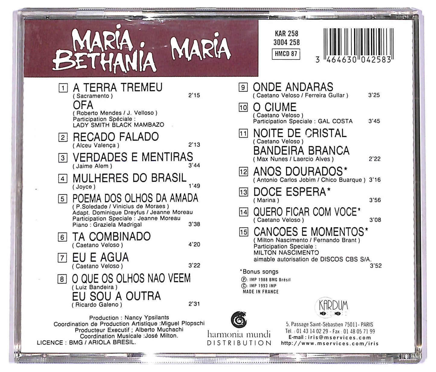 EBOND Maria Bethania - Maria CD CD081455