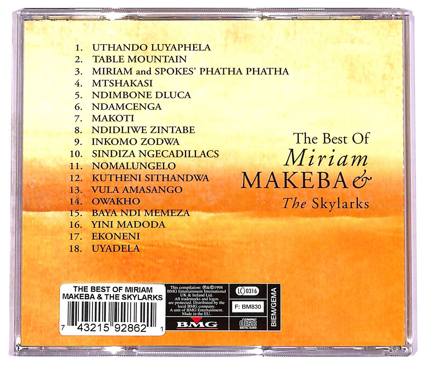 EBOND Miriam Makeba & The Skylarks -The Best Of Miriam Makeba & The Skylarks CD CD081622