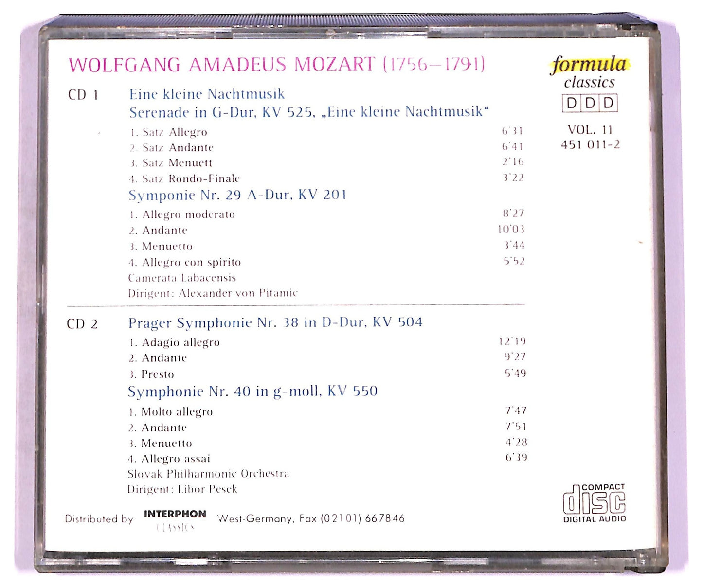 EBOND Amadeus Mozart - Eine Kleine Nachtmusik CD CD081828