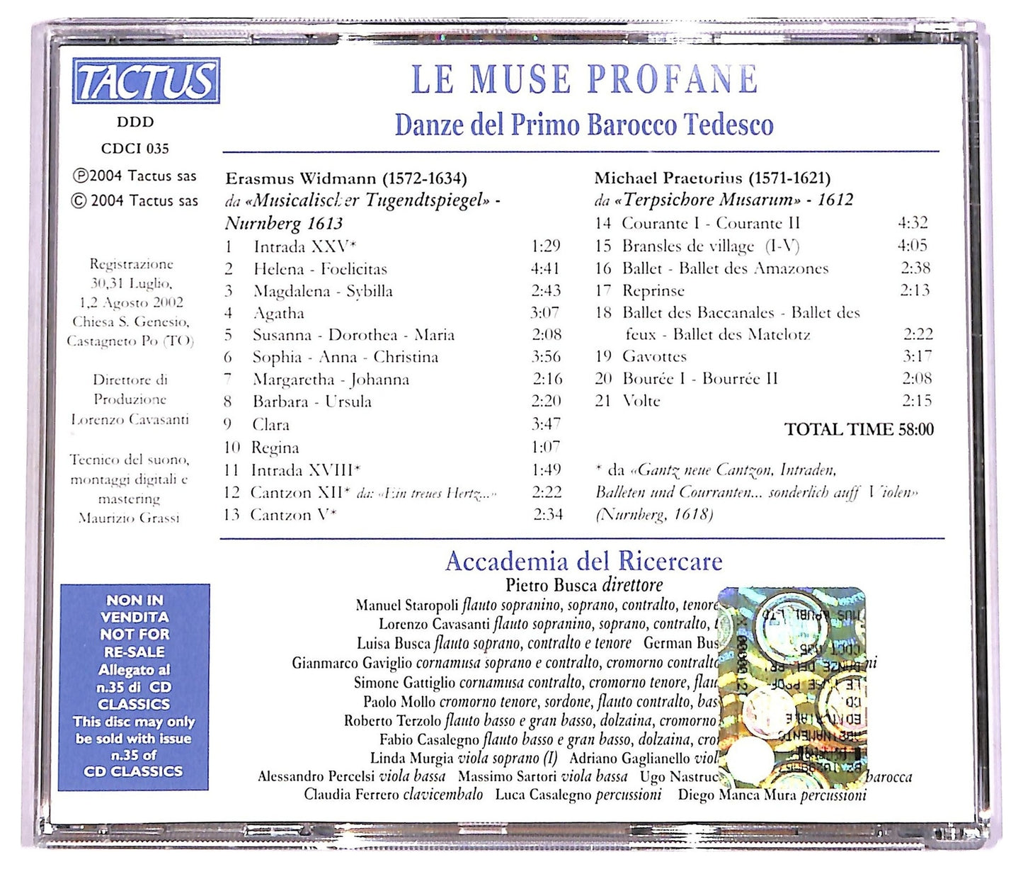 EBOND Various - Le Muse Profane: Danze Del Primo Barocco Tedesco CD CD081944