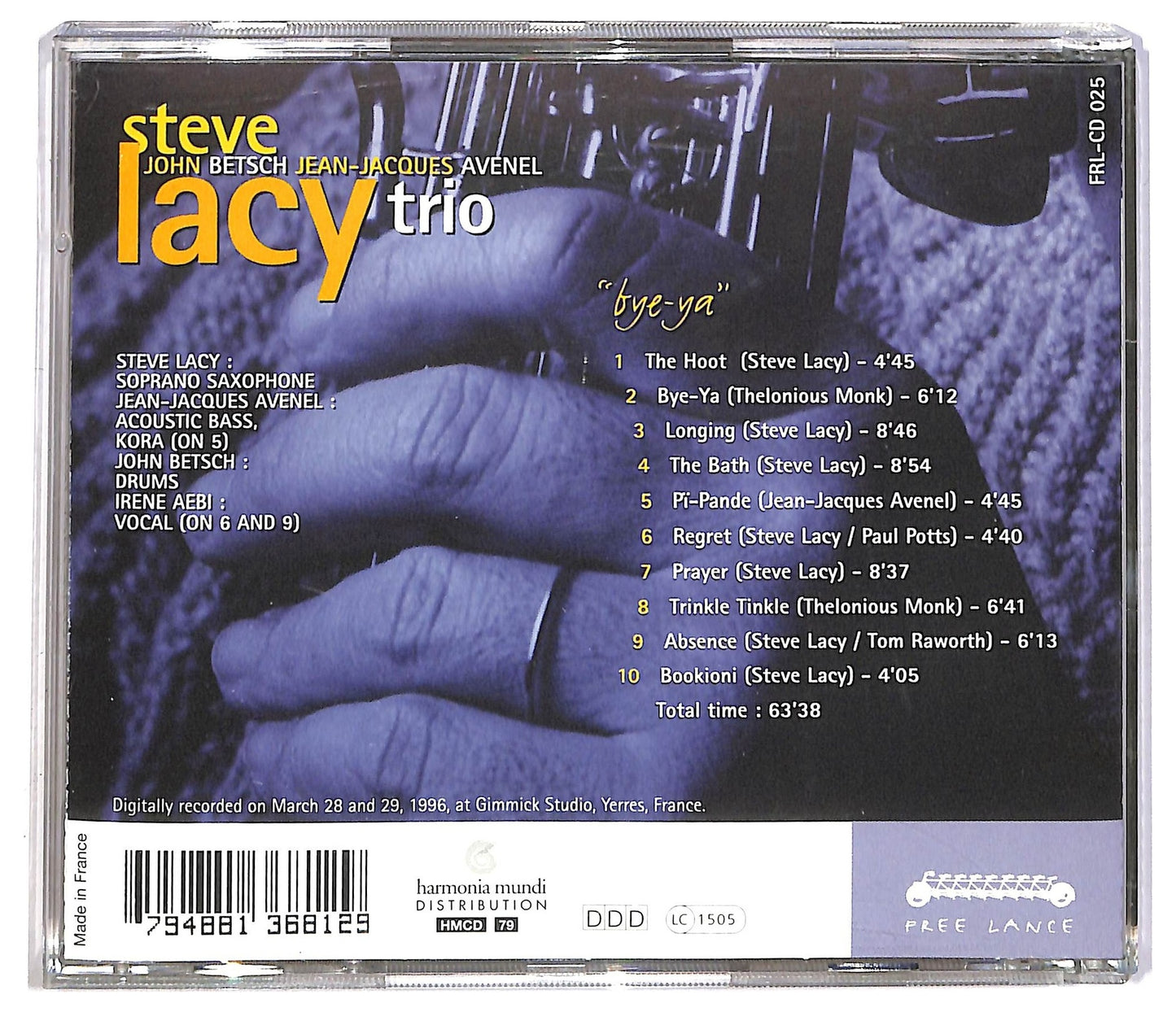 EBOND Steve Lacy Trio - Bye-Ya CD CD082113