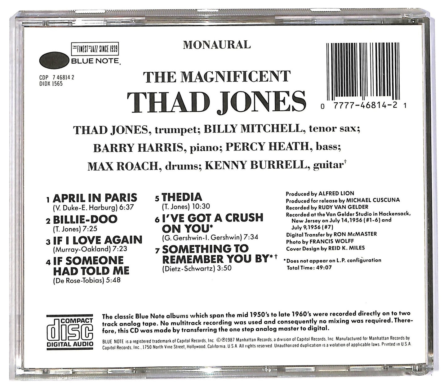 EBOND Thad Jones - The Magnificent Thad Jones CD CD082120