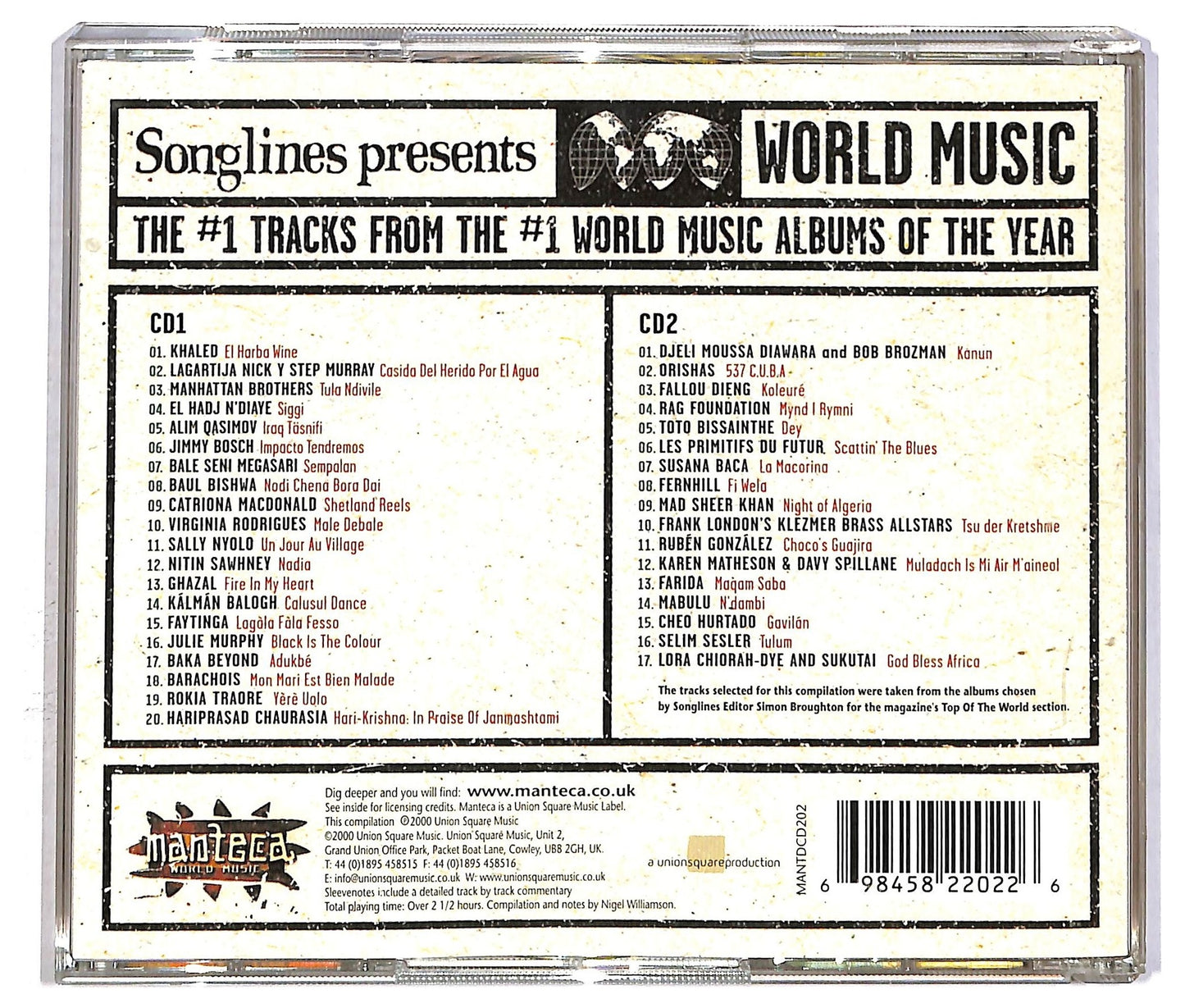 EBOND Various - Songlines Presents World Music - The #1 CD CD082240