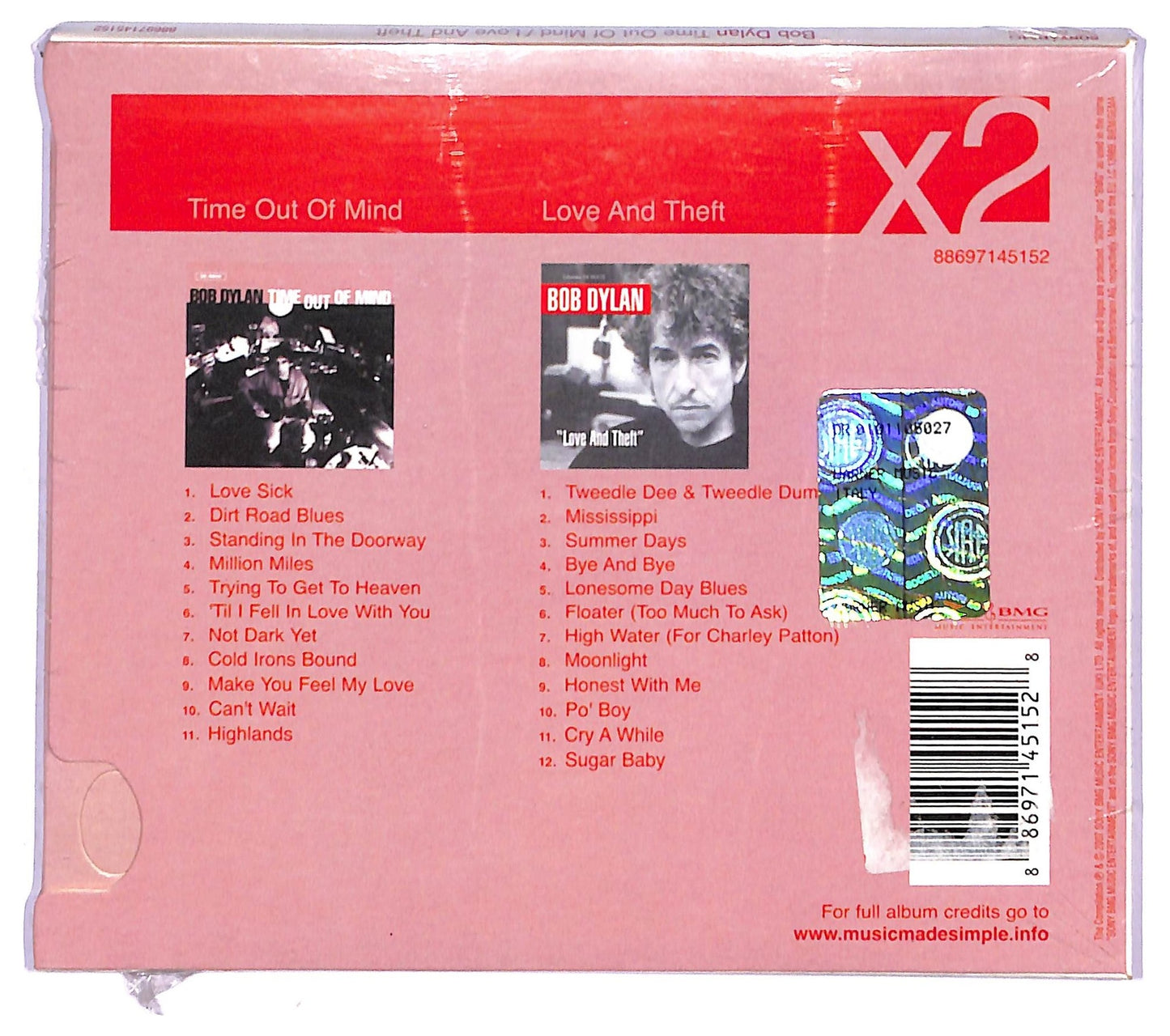 EBOND Bob Dylan - Time Out Of Mind - Love And Theft CD CD083140