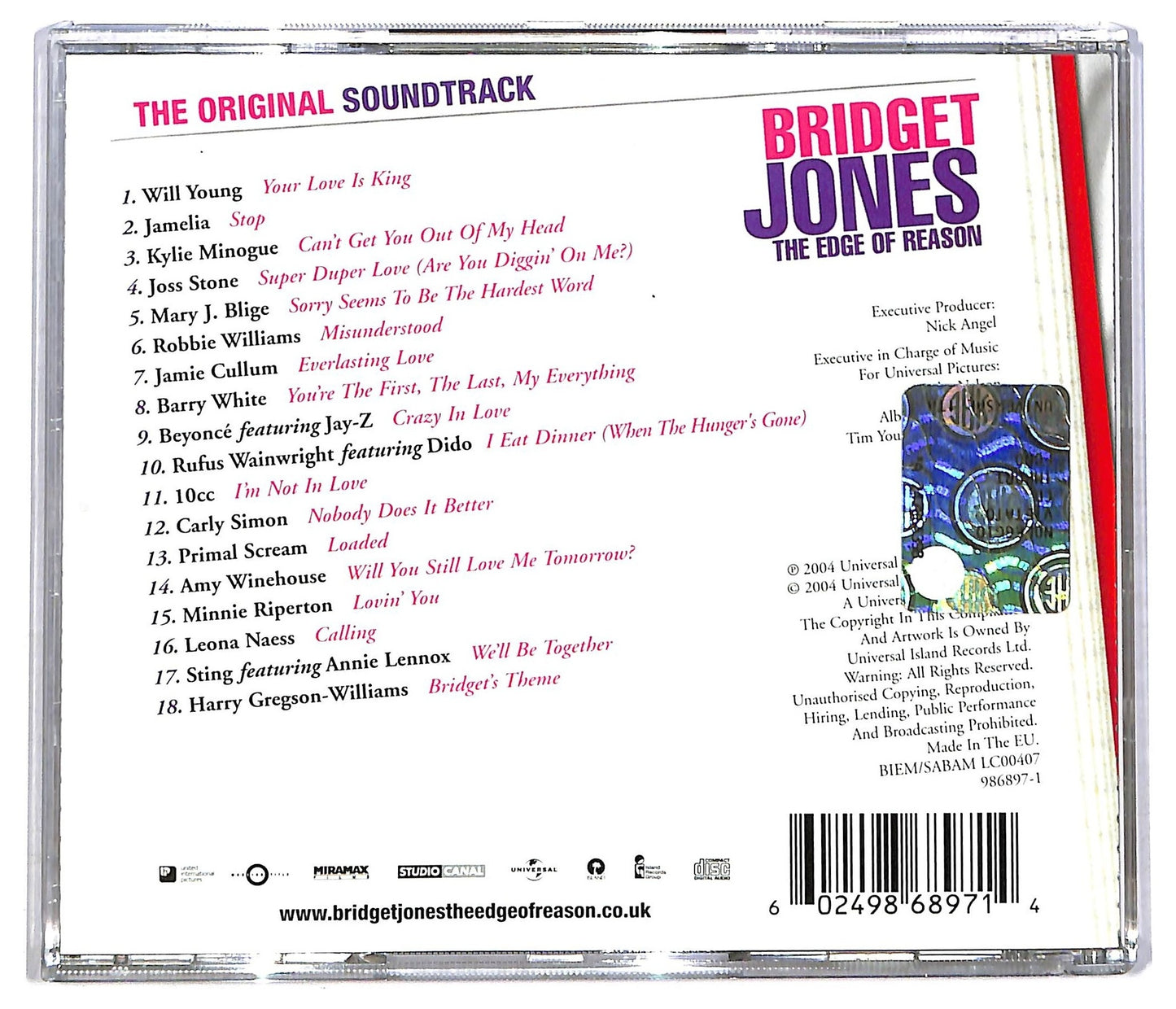 EBOND Various - Bridget Jones: The Edge Of Reason Soundtrack CD CD083532