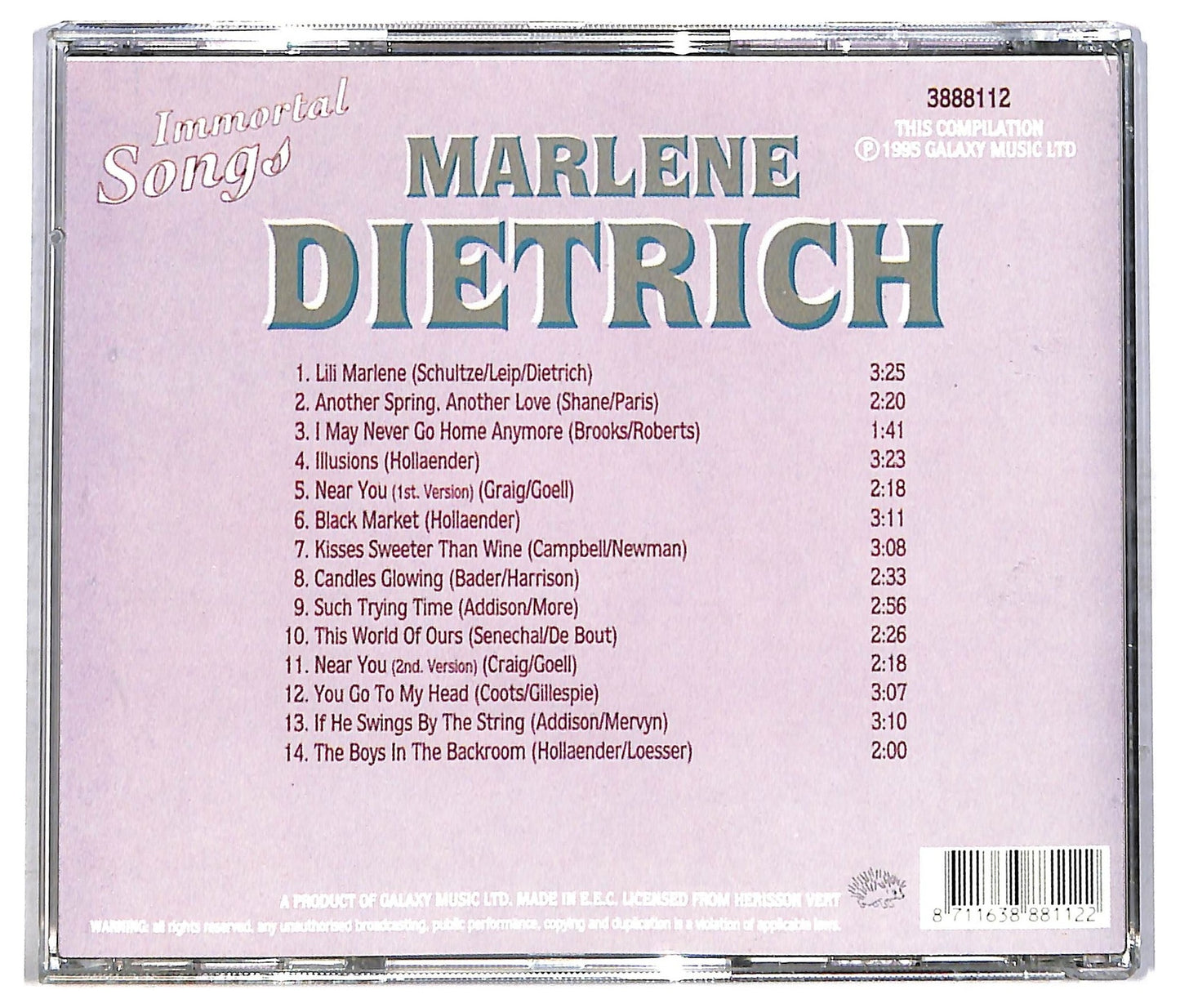 EBOND Marlene Dietrich -Immortal Songs CD CD083838